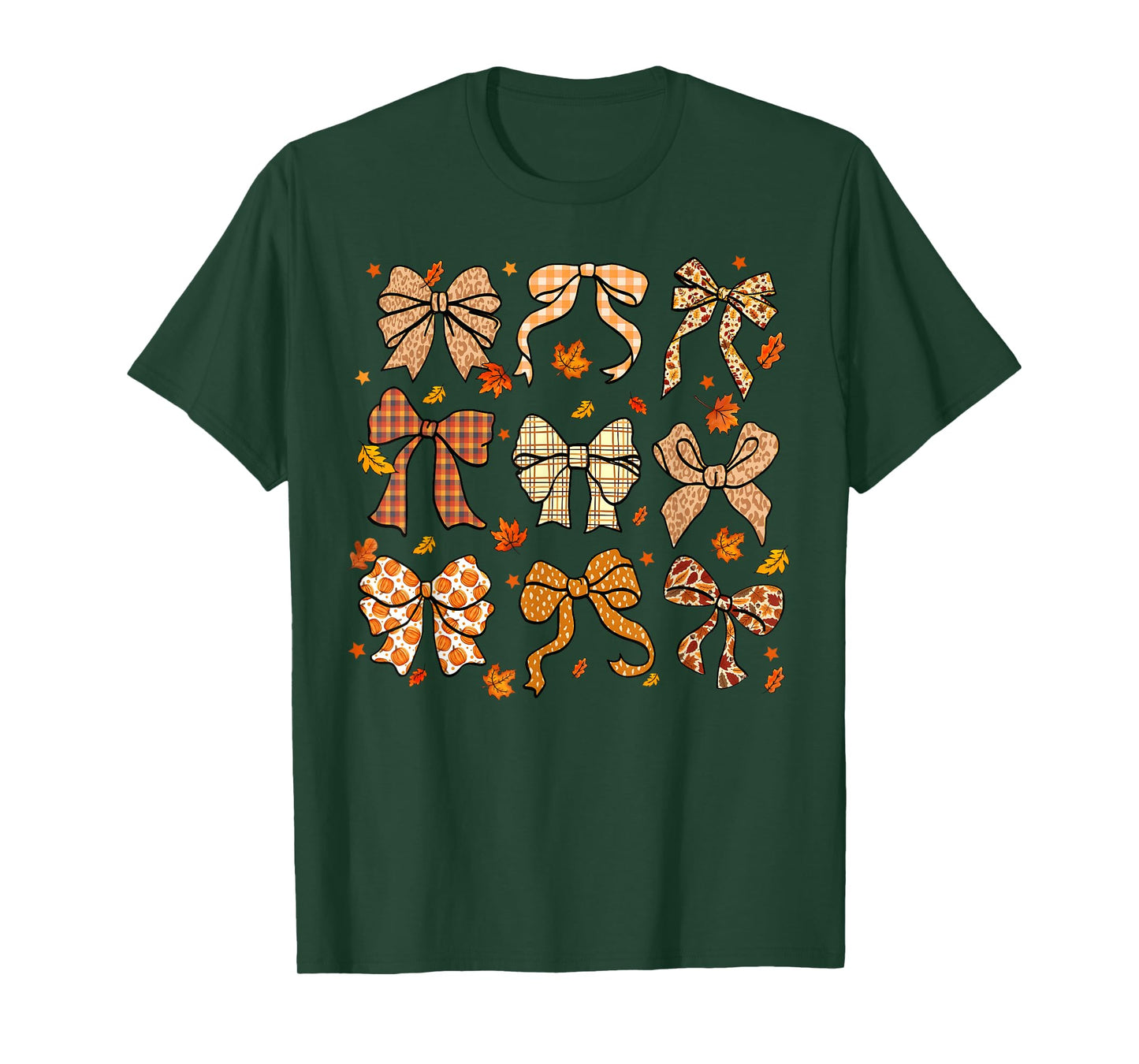 Fall Coquette Bow Fall Pumpkin Thanksgiving Women Girl T-Shirt