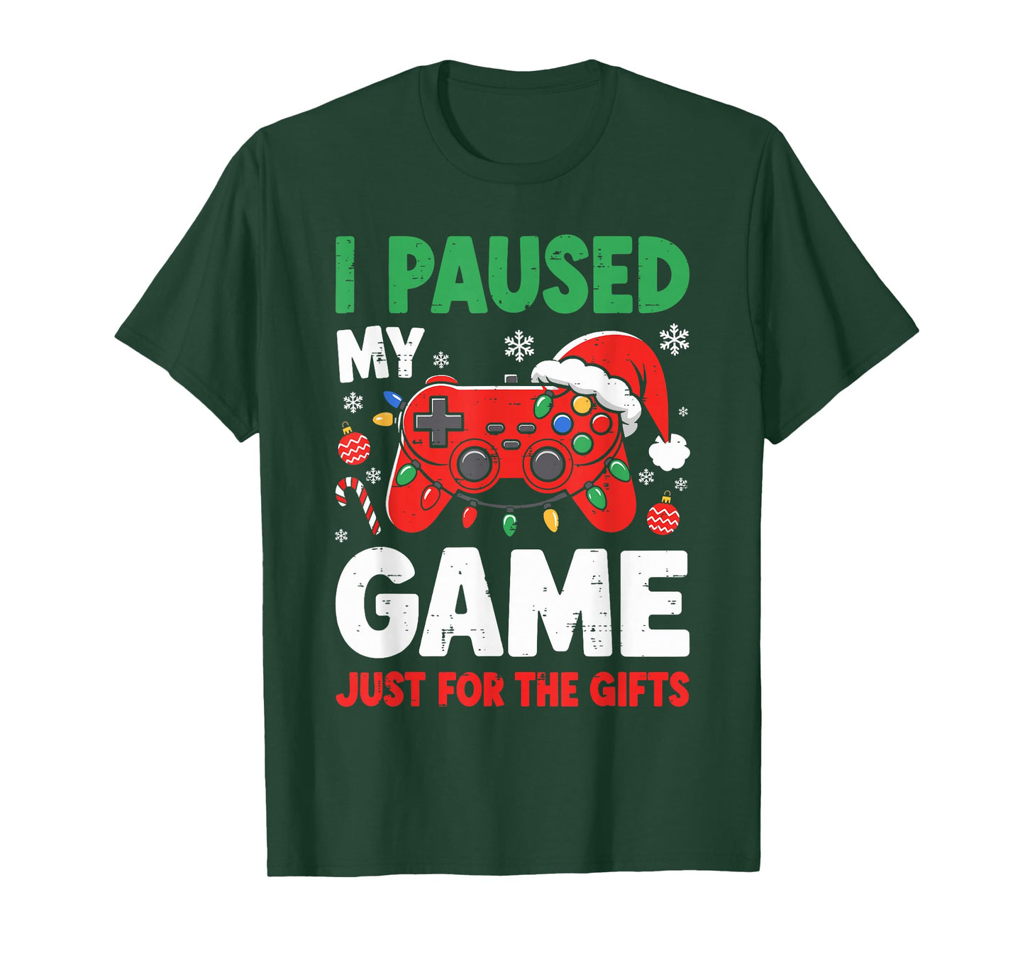 I Paused My Game Just for The Christmas Gamer Xmas Men Kids T-Shirt