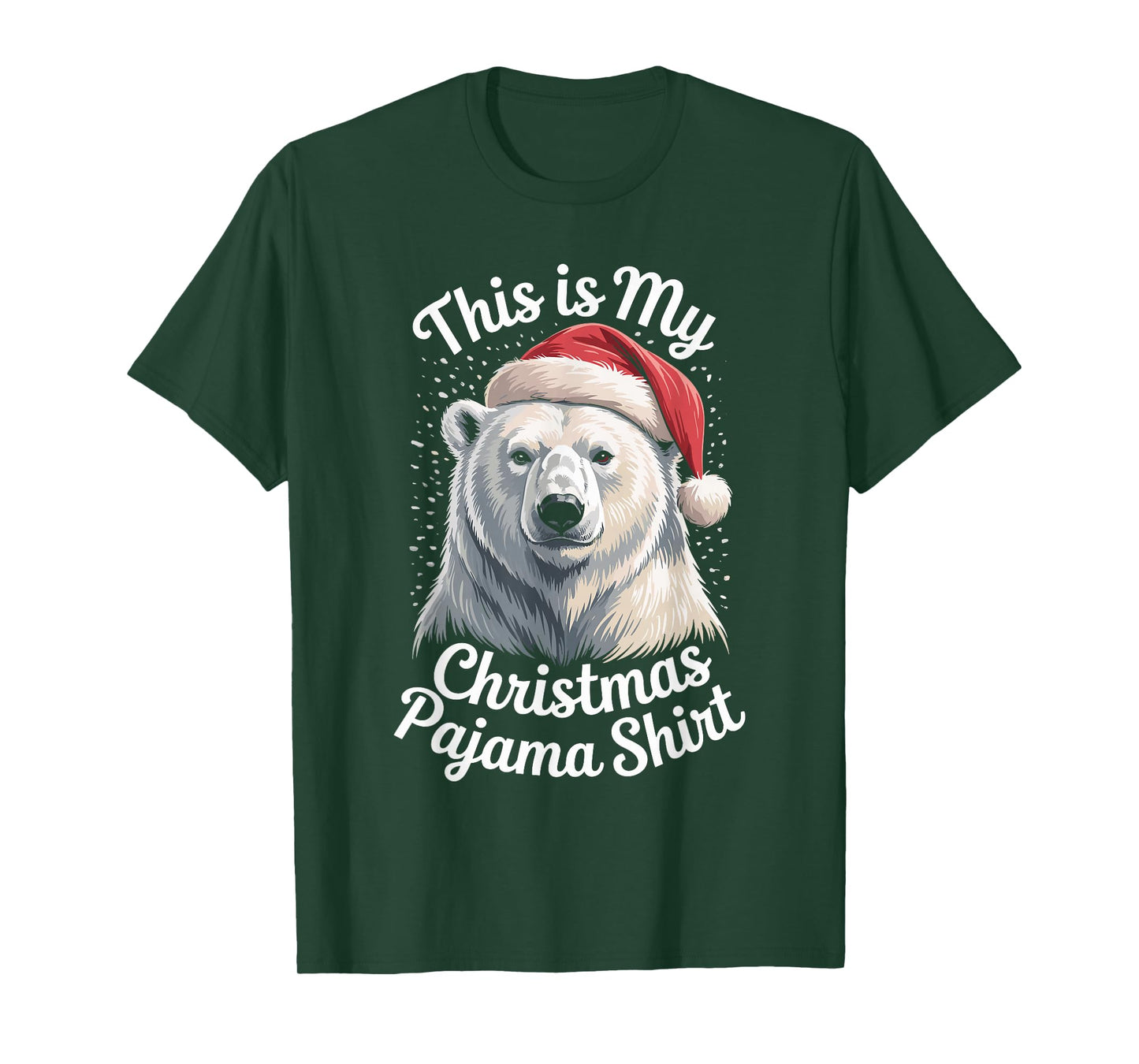 Cute Polar Bear Santa Hat Christmas Xmas T-Shirt