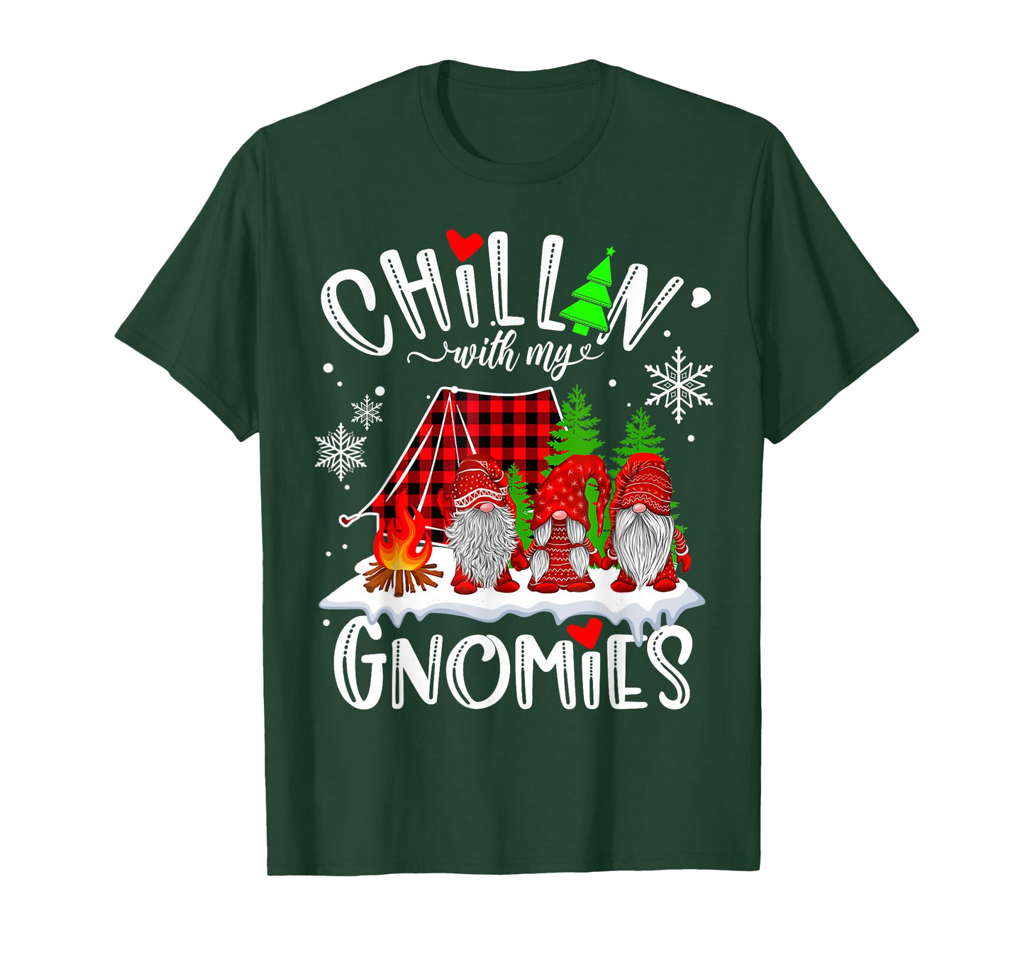 Chillin with My Gnomies Christmas Lights Gnomes in Tribe T-Shirt