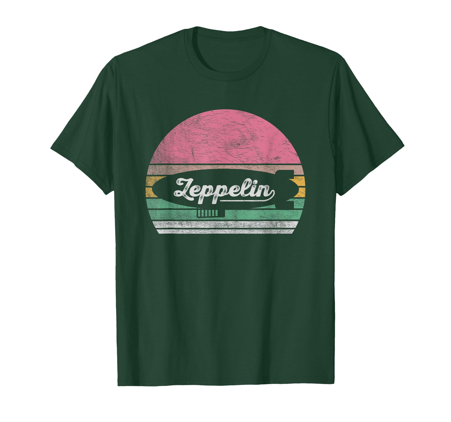 Zeppelin Retro Colorful Graphic Design T-Shirt