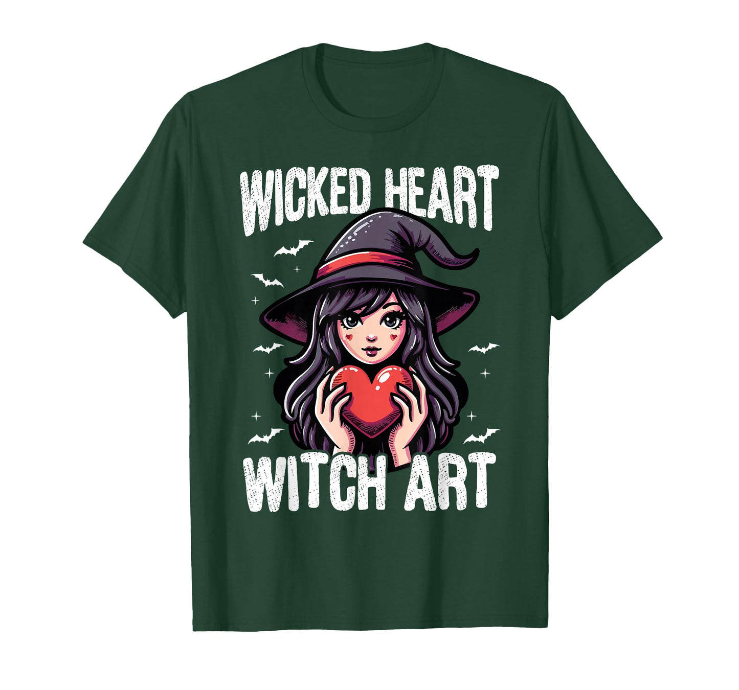 Wicked Heart Witch Art Cute Gothic Witch T-Shirt