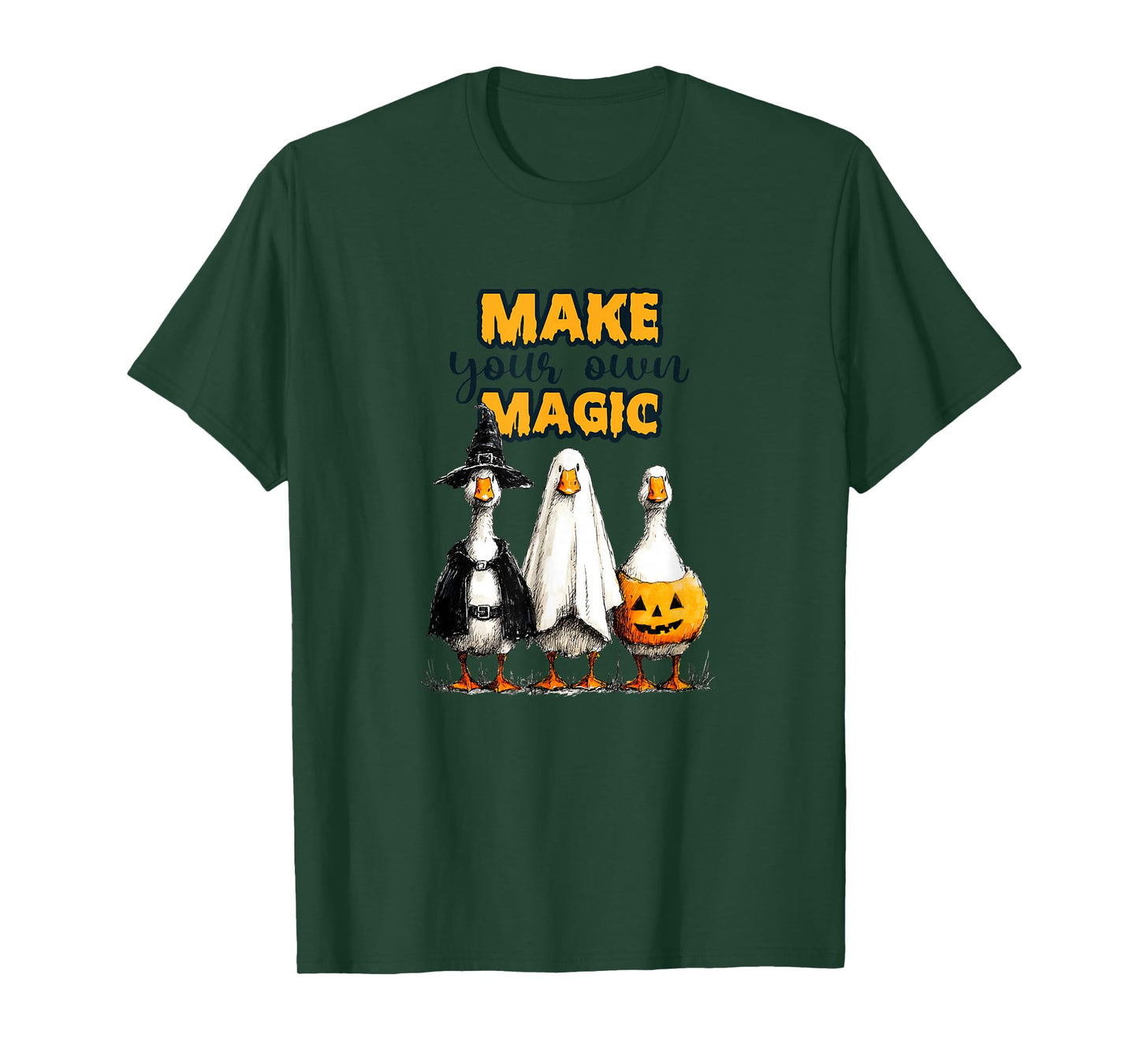 Funny Halloween Goose, Witch Ghost Cute Pet Costume T-Shirt