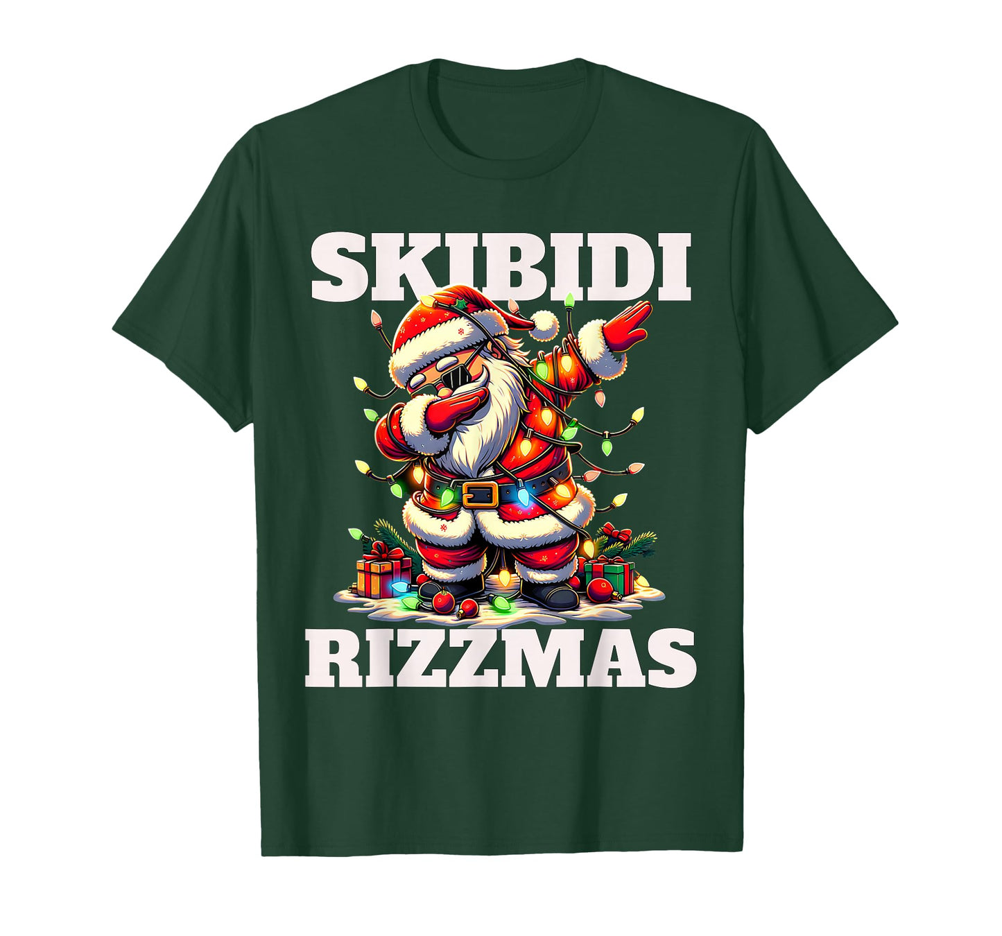 Rizz Christmas Santa Funny Xmas Gen Alpha Skibidi Rizzmas T-Shirt
