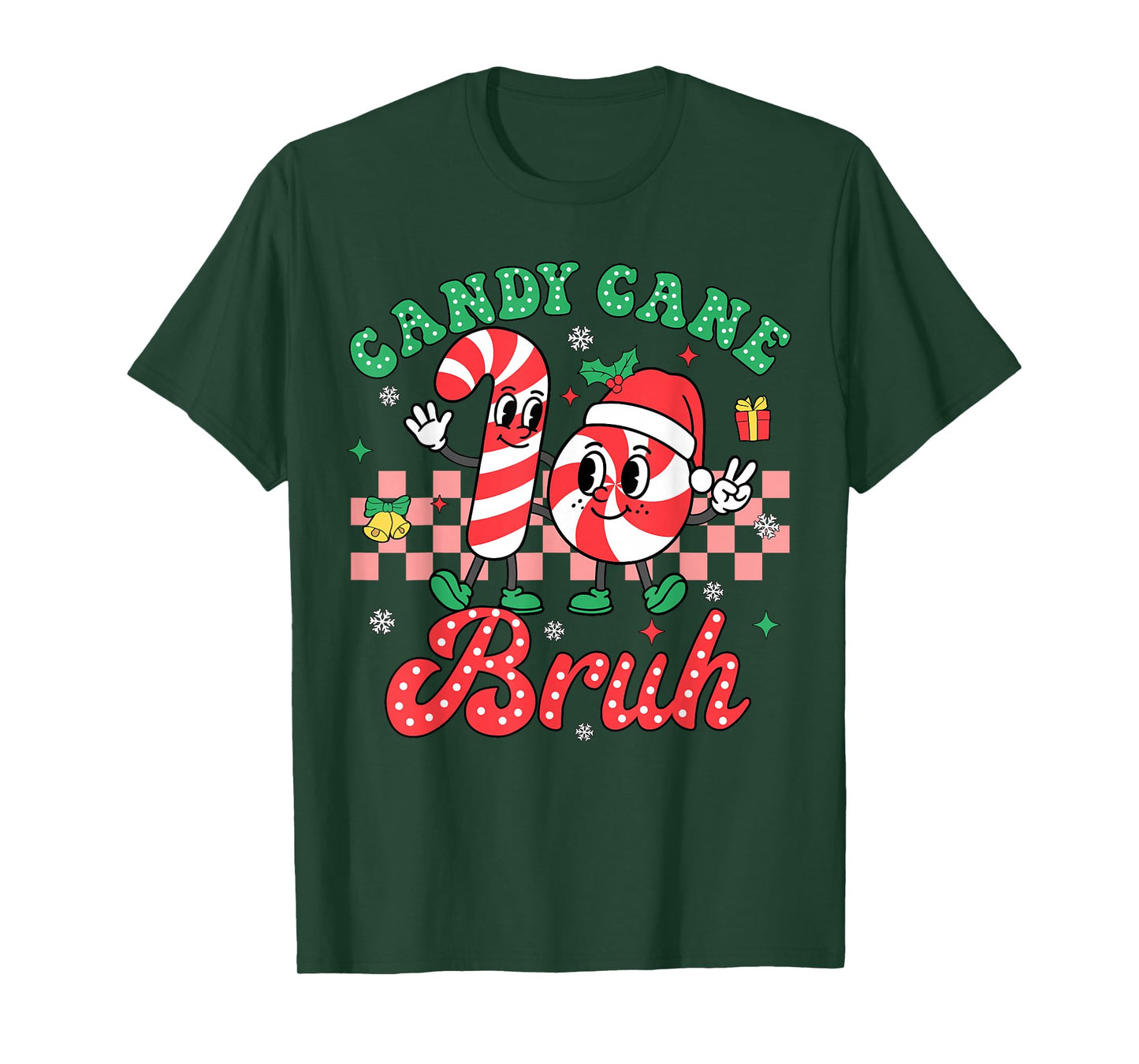 Candy Cane Bruh Christmas Love Candy Boys Girls Kids Xmas T-Shirt