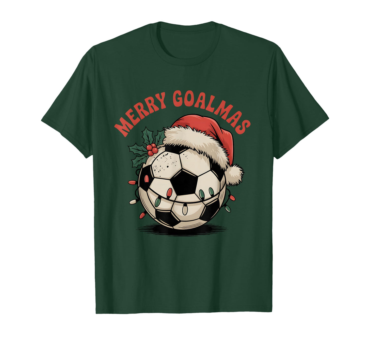 Merry Goalmas Christmas Funny Santa Soccer Ball Player T-Shirt