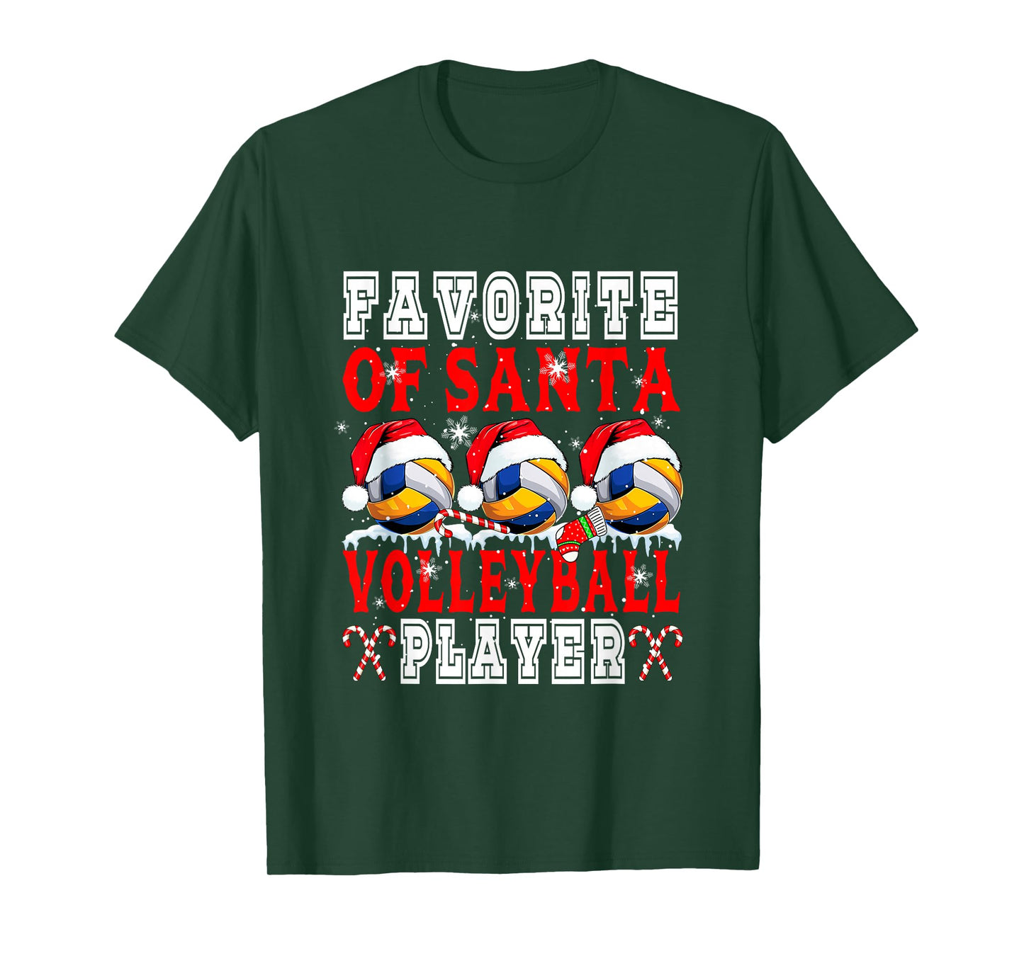 Favorite of Xmas Santa Funny Volleyball Player Matching Team T-Shirt