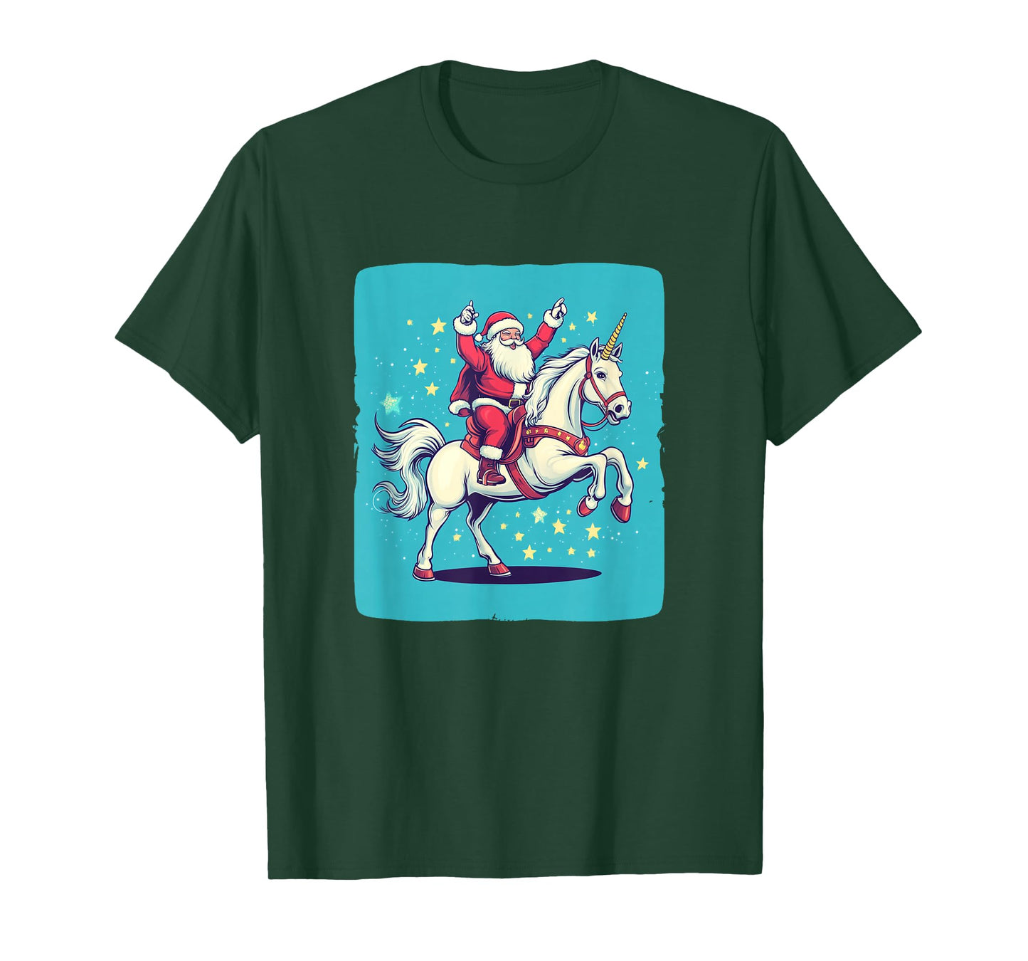 Cool Santa Travels with a Unicorn for The Holidays Costume T-Shirt