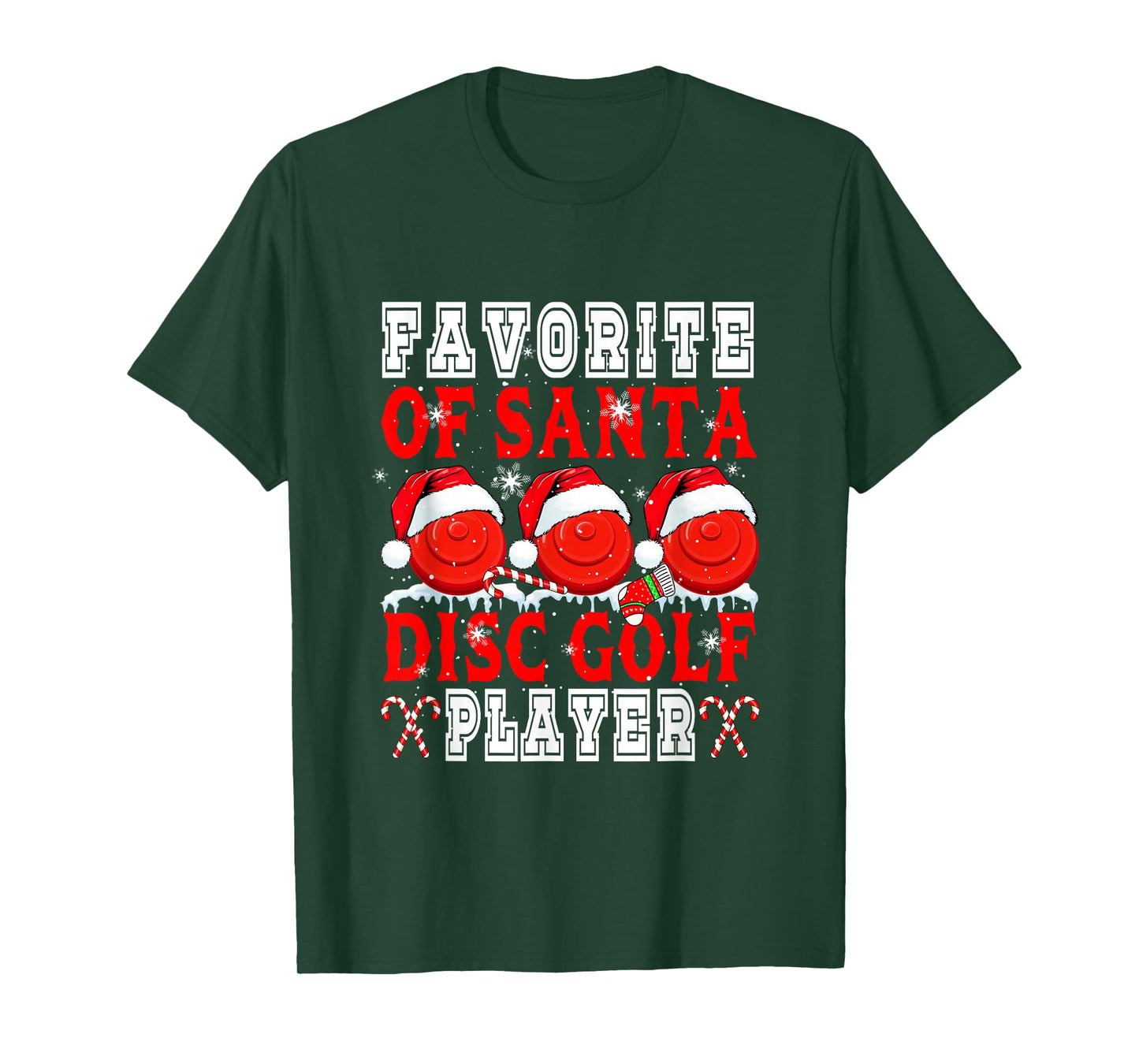 Favorite of Xmas Santa Funny Disc Golf Player Matching Team T-Shirt