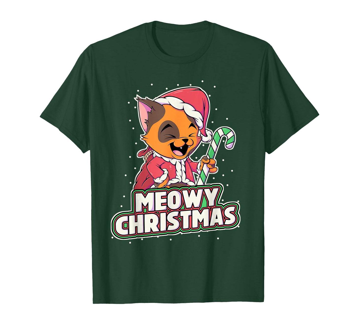 Meowy Christmas Alley Cat Lovers Xmas Santa Orange Tabby Cat T-Shirt