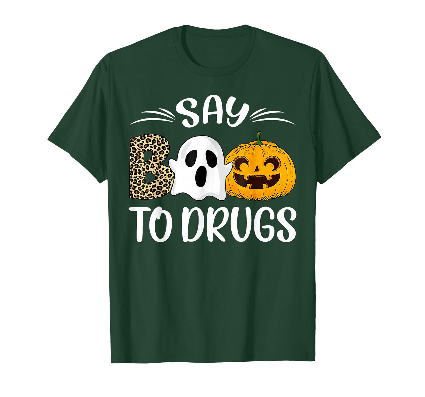 Say Boo To Drugs Red Ribbon Week Awareness Funny Halloween T-Shirt