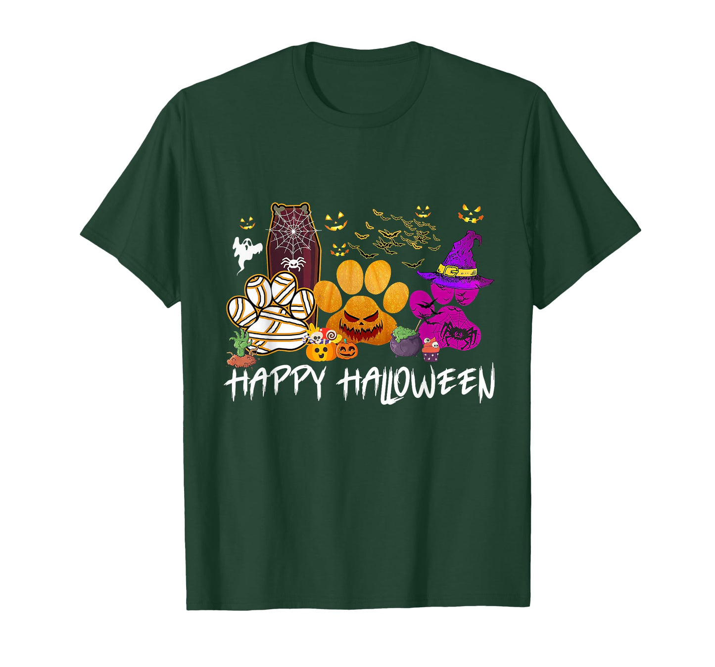 Happy Halloween Dogshoes with Witch Hats Dog Lovers T-Shirt