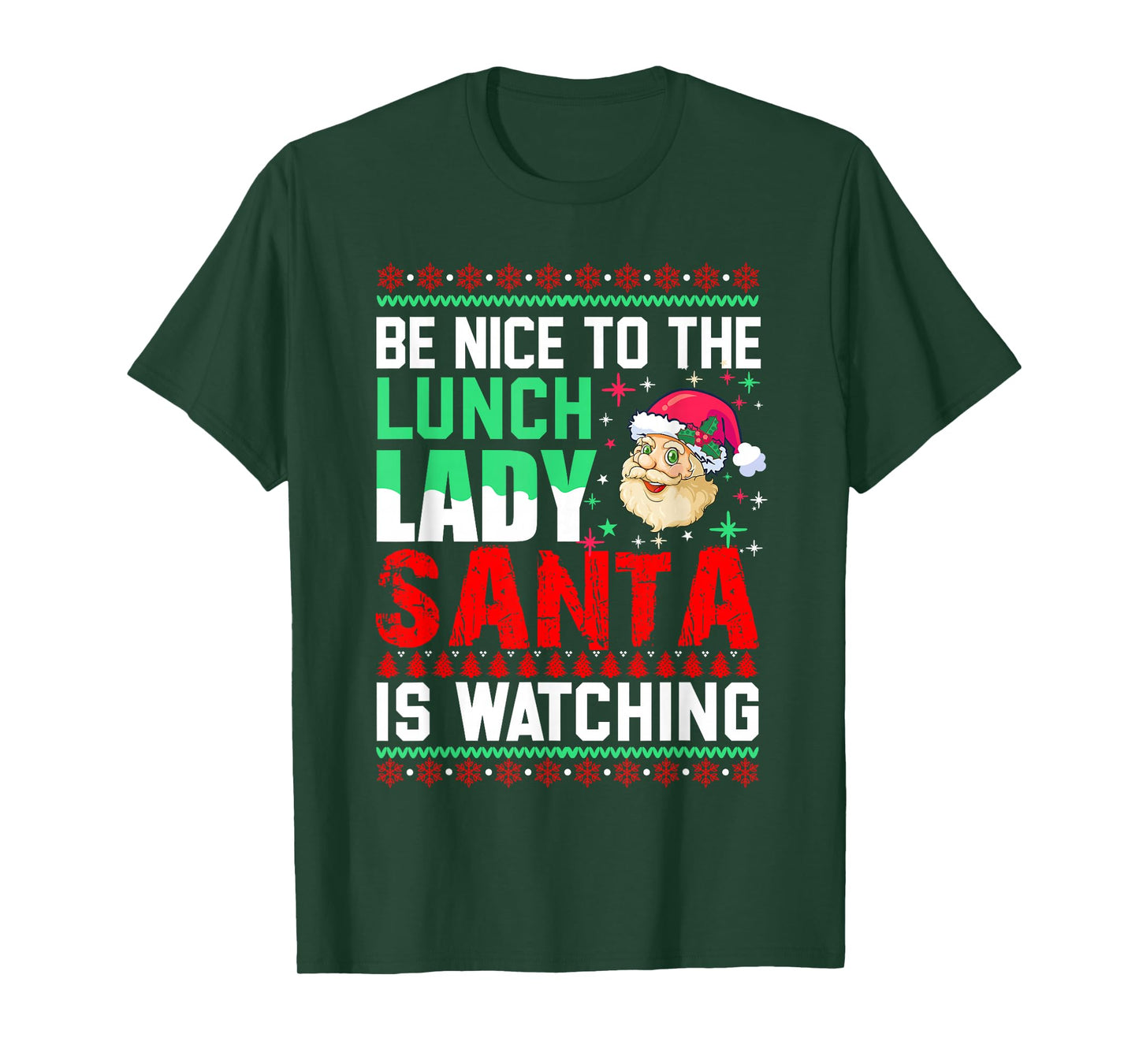 Be Nice to Be Santa Lunch Lady Christmas Back to School T-Shirt