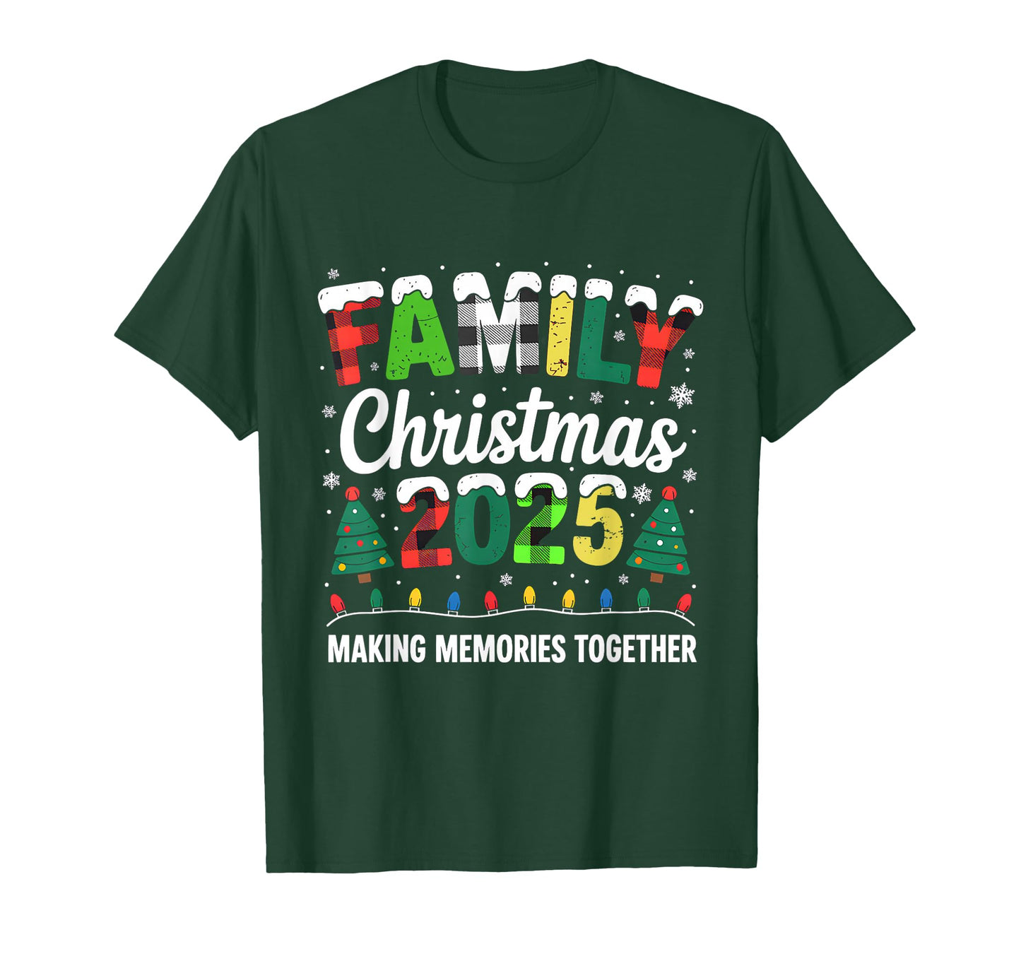 Family Christmas 2025 Matching Squad Santa Red Plaid Xmas T-Shirt