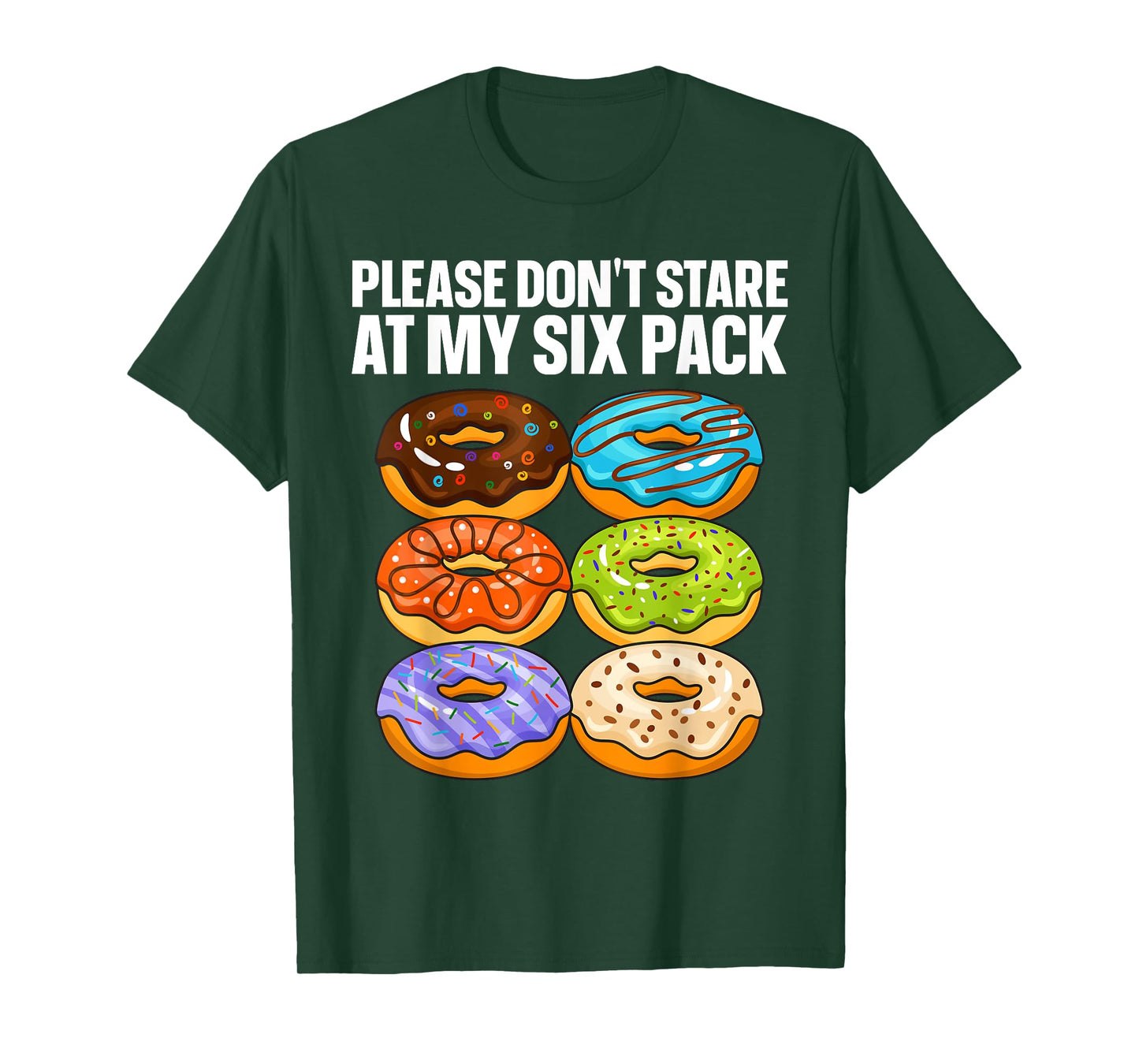 Funny Donut Art For Men Women Doughnut Food Gym Six Pack T-Shirt
