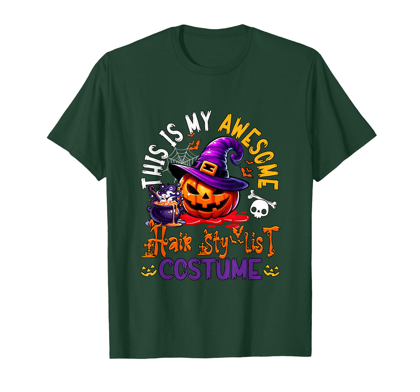 My Awesome Hair Stylist Costume Witch Carved Pumpkin T-Shirt