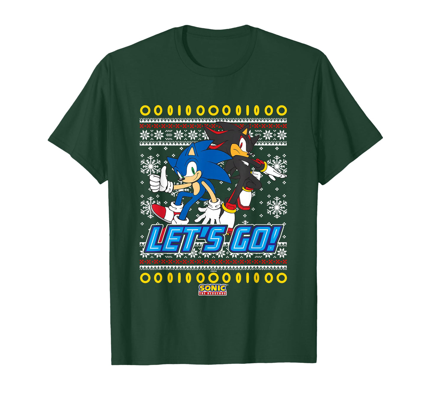 Sonic The Hedgehog Christmas Shadow & Sonic Ugly Sweater T-Shirt