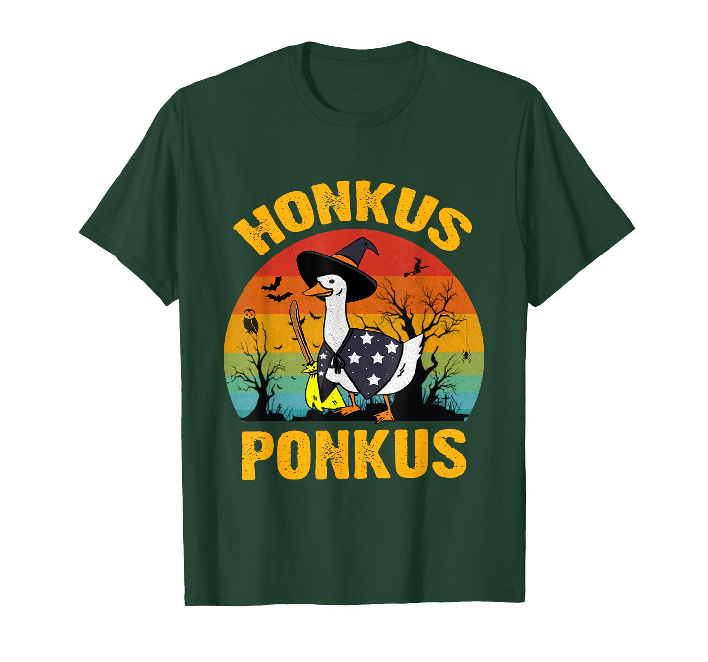 Funny Halloween Witches Duck Cute Retro Honkus Ponkus T-Shirt