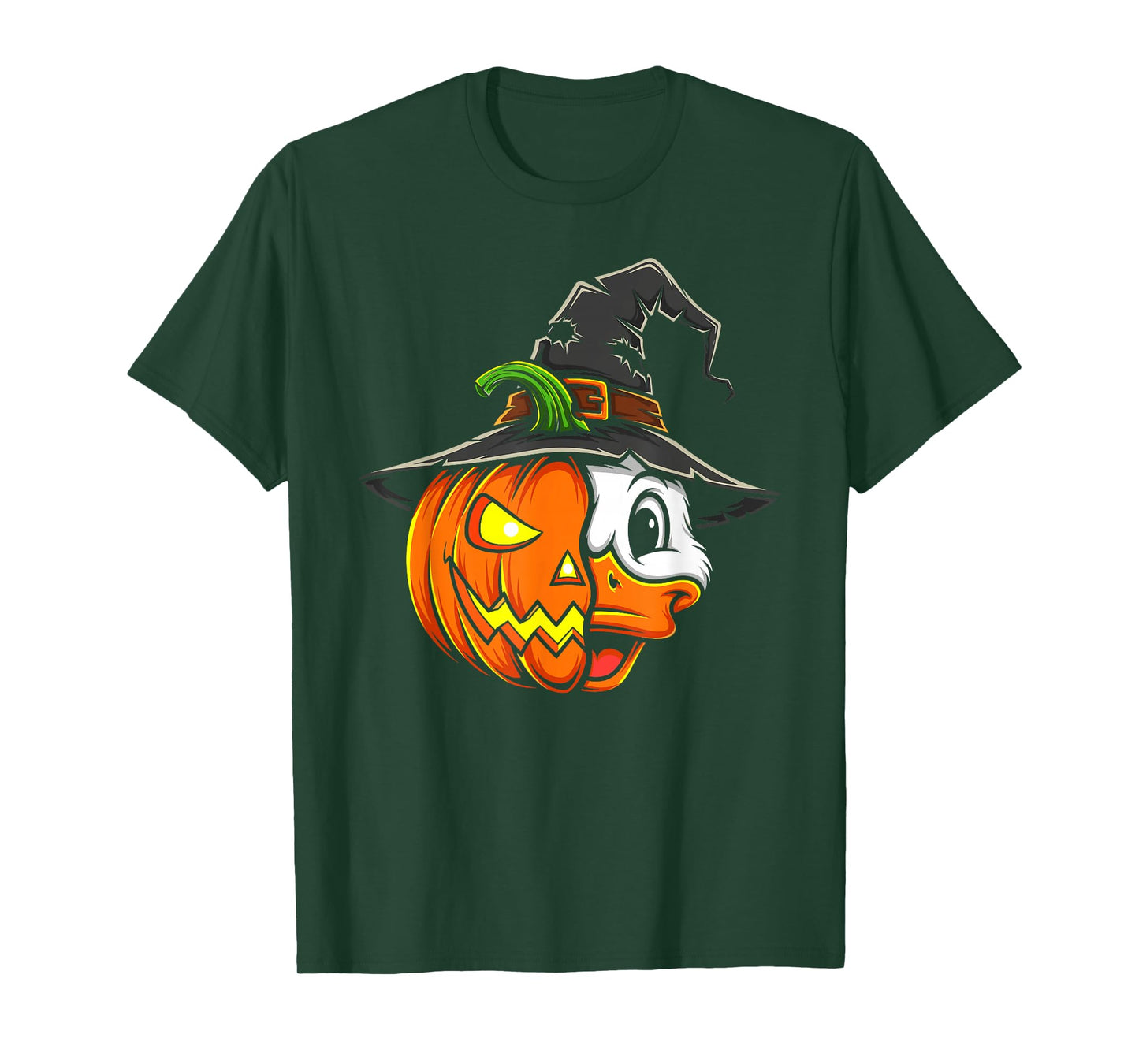 Duck Pumpkin Jack O Lantern Halloween Kids Mens Womens T-Shirt