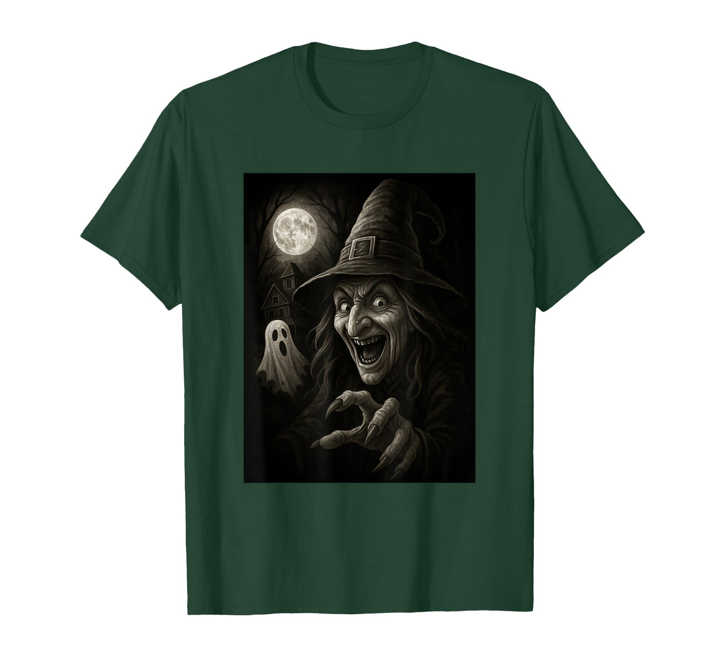 Witch Selfie with Boo Halloween T-Shirt