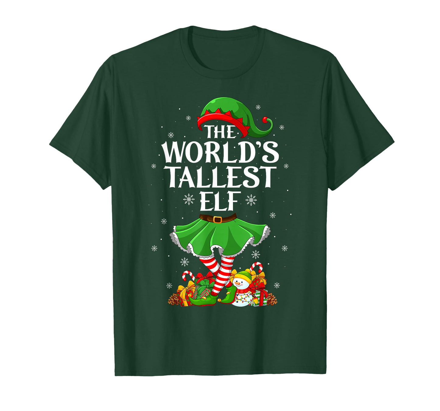World's Tallest Elf Christmas Family Elf Squad Girls Women T-Shirt