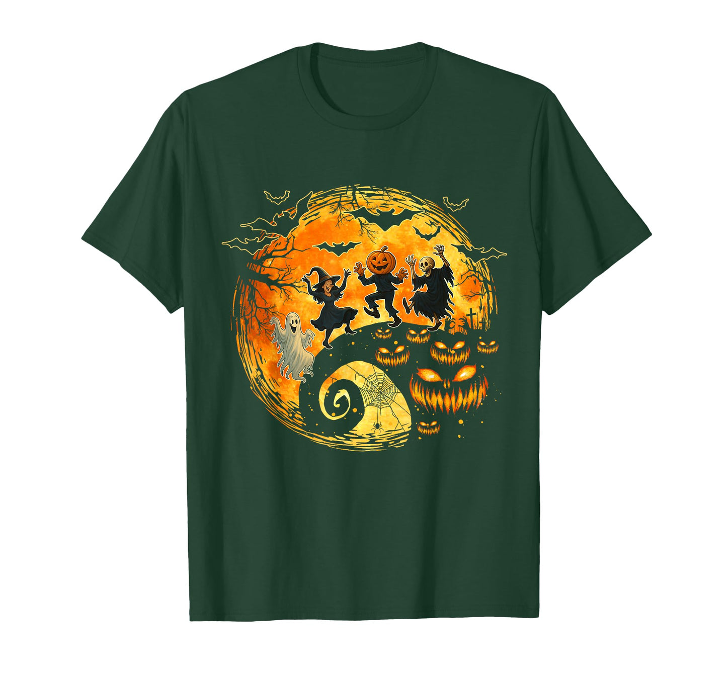 Witch Skeleton Ghost Pumpkin Dance Halloween Costume T-Shirt