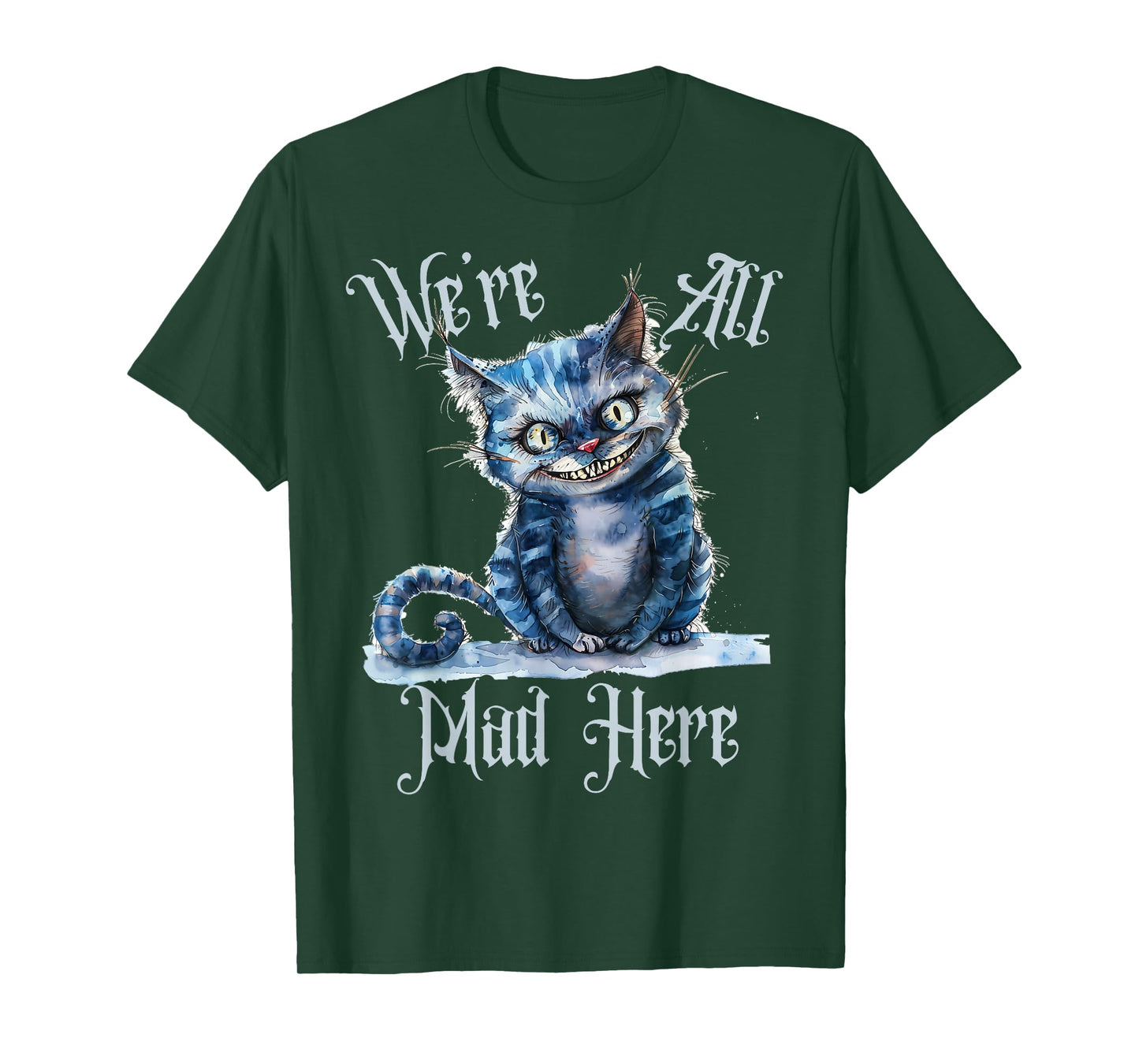 We're all Mad Here Cheshire Cat Alice Wonderland Book Kids T-Shirt