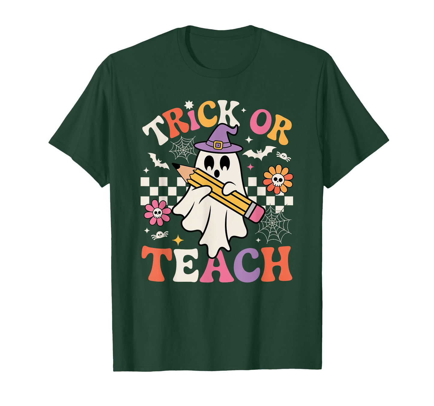 Trick Or Teach Ghost Witch Halloween Teacher Costume T-Shirt