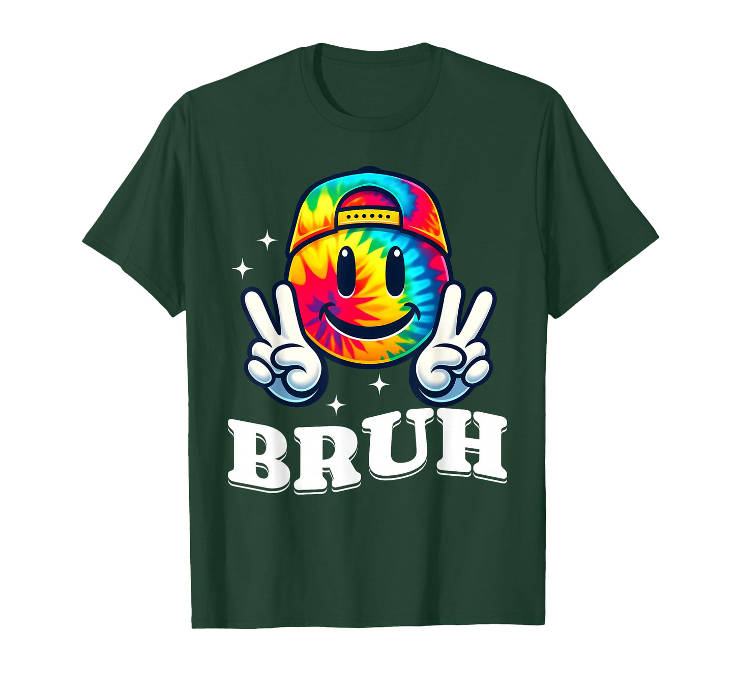 Peace Bruh For Girls Kids Boys Tie Dye Retro Groovy Birthday T-Shirt