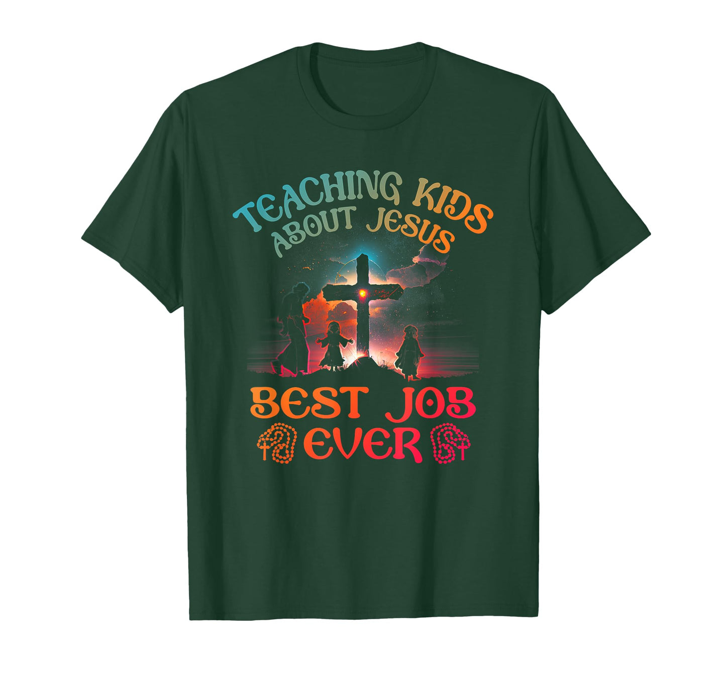 Retro Teaching Kids About Jesus is the Best Job Ever Teacher T-Shirt