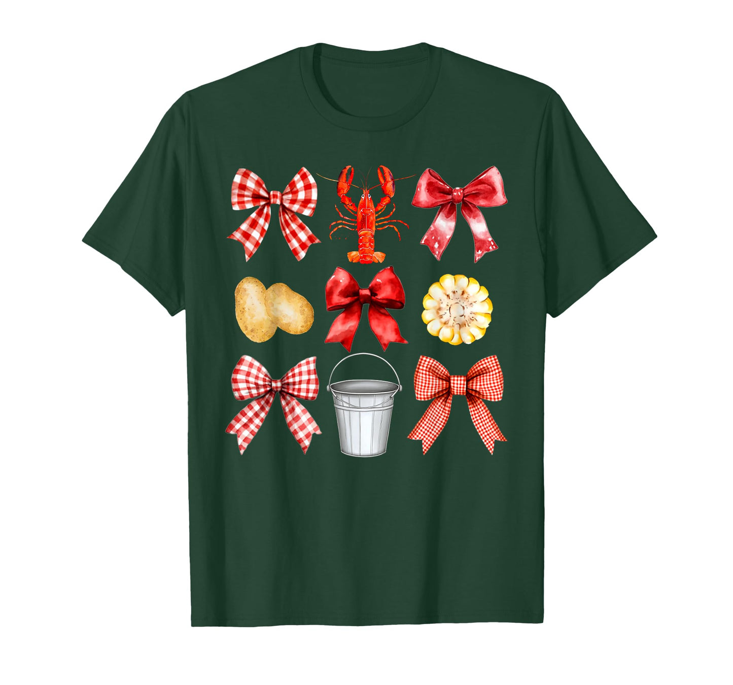 Funny Bow Cute Coquette Crawfish Boil Y2K Girl Aesthetic T-Shirt