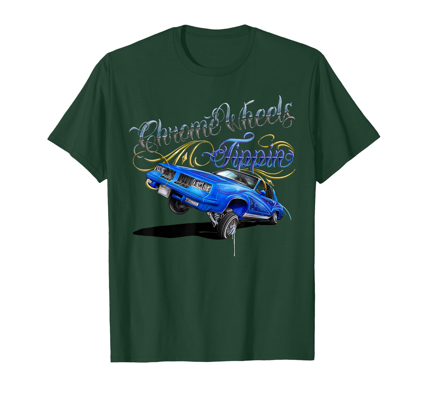 Retro Chrome Wheels Tippin Lowrider chrome wheel T-Shirt