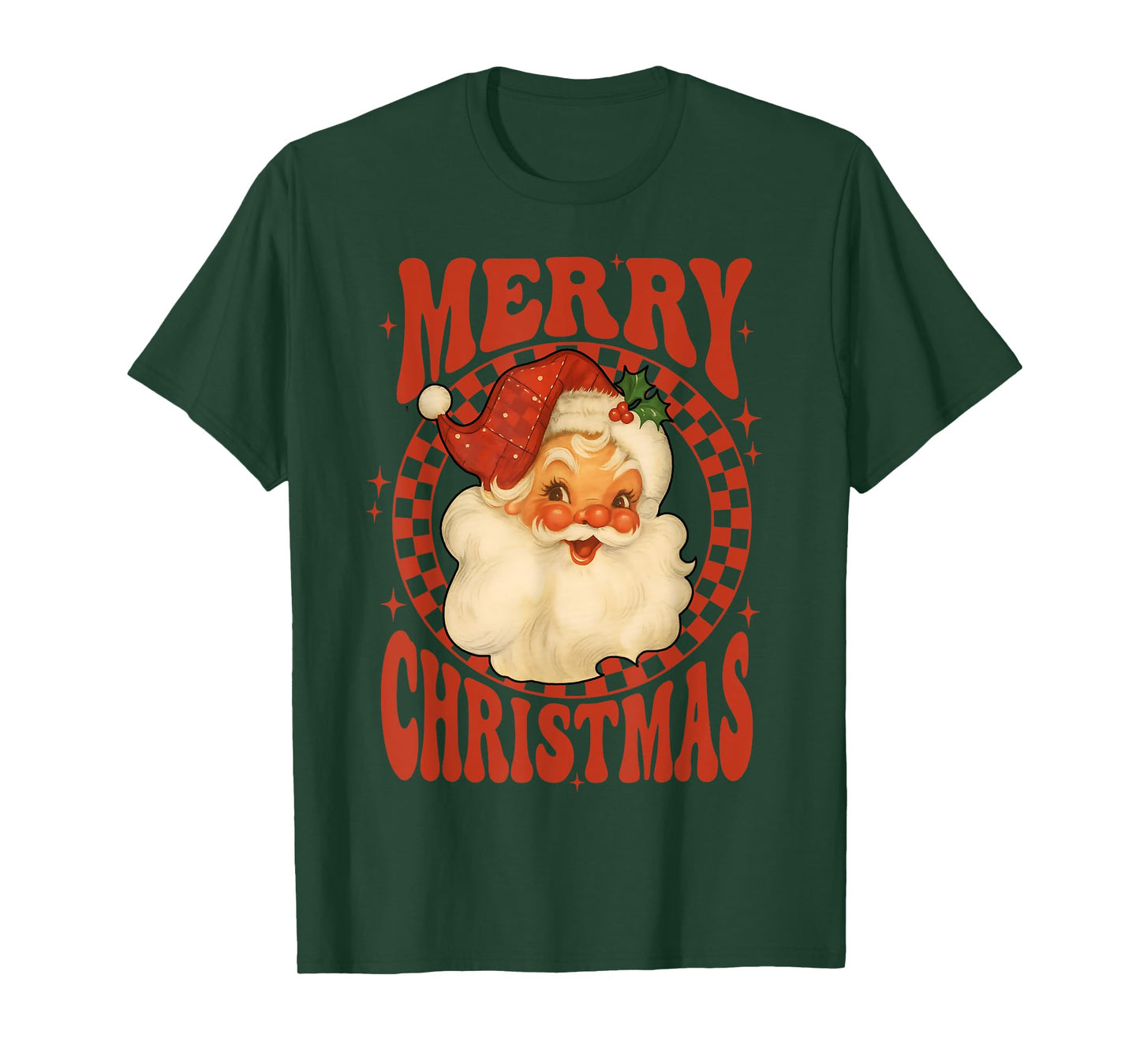 Retro Vintage Santa Claus Merry Christmas Holiday T-Shirt