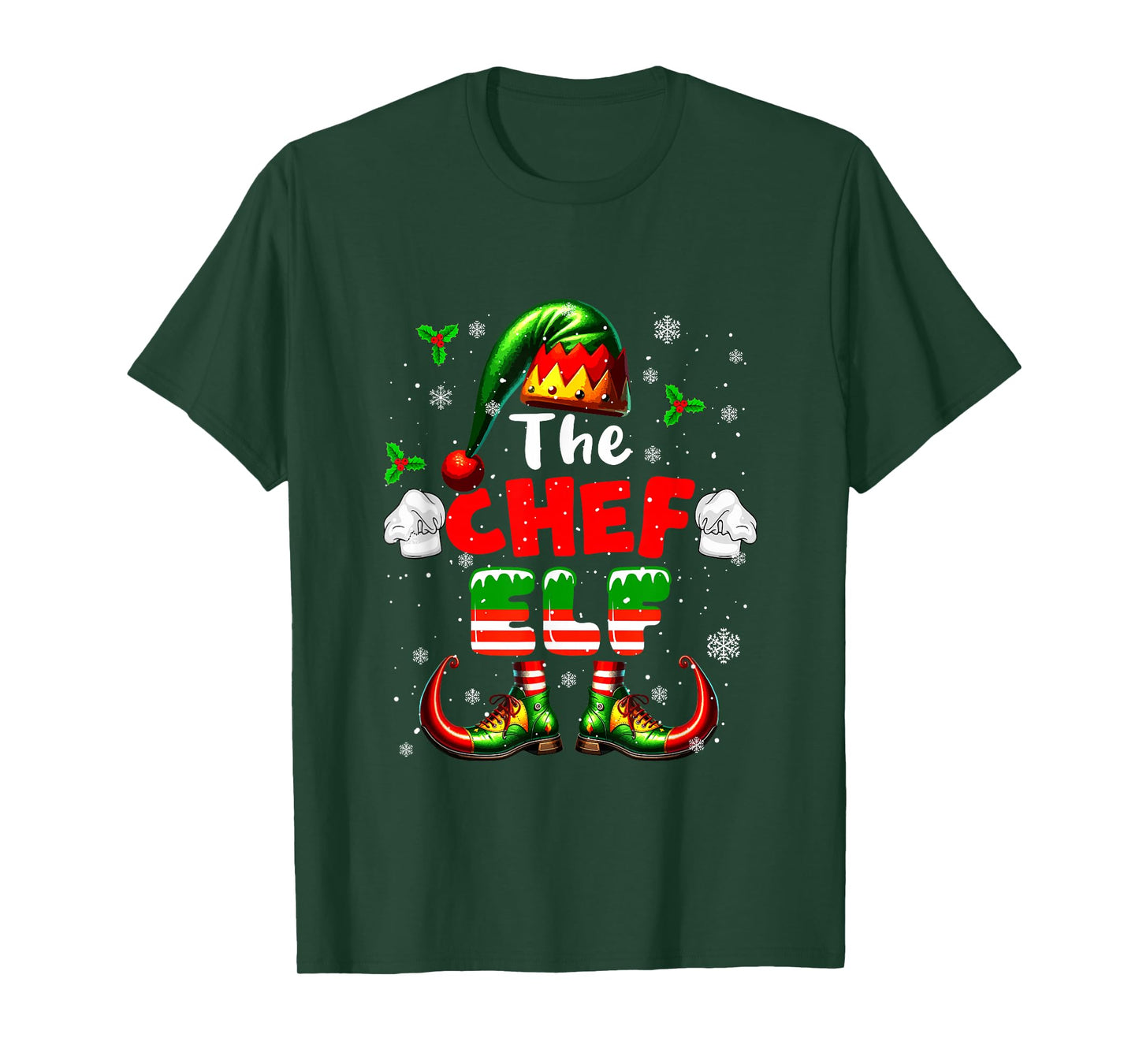 The Chef Elf Christmas Funny Job Team Matching Parties T-Shirt