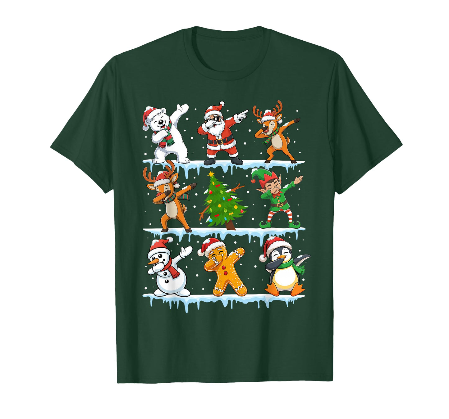 Dabbing Santa Elf Squad Matching PJs Boys Girls Kids Xmas T-Shirt