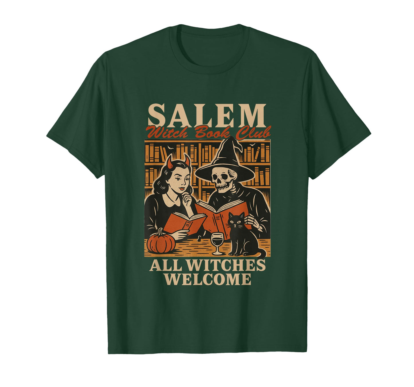 Salem Witch Book Club All Witches Welcome Spooky Halloween T-Shirt