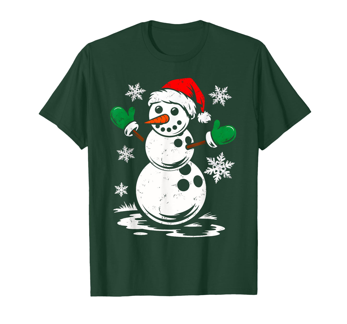 Bowling Santa Hat Snowman Xmas Funny Bowling Lover Christmas T-Shirt