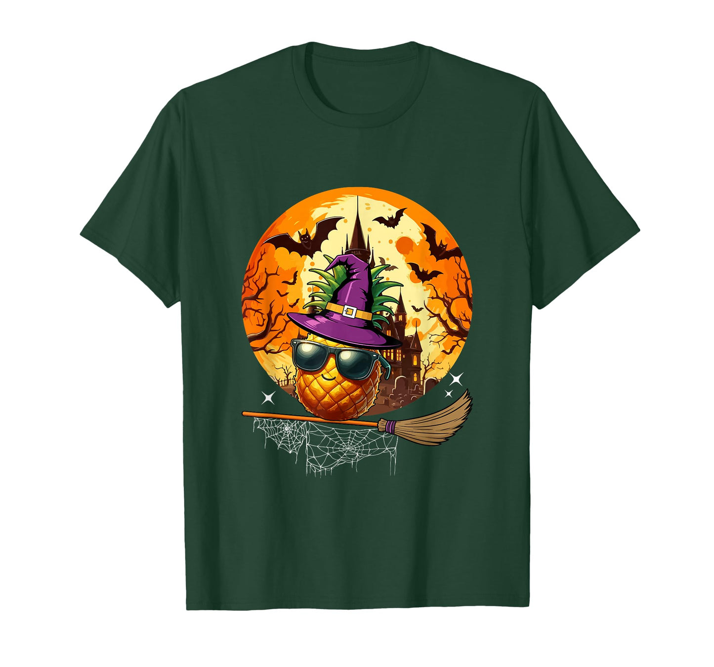 Pineapple Sunglasses Cosplay Witch Vegan Halloween Moon T-Shirt