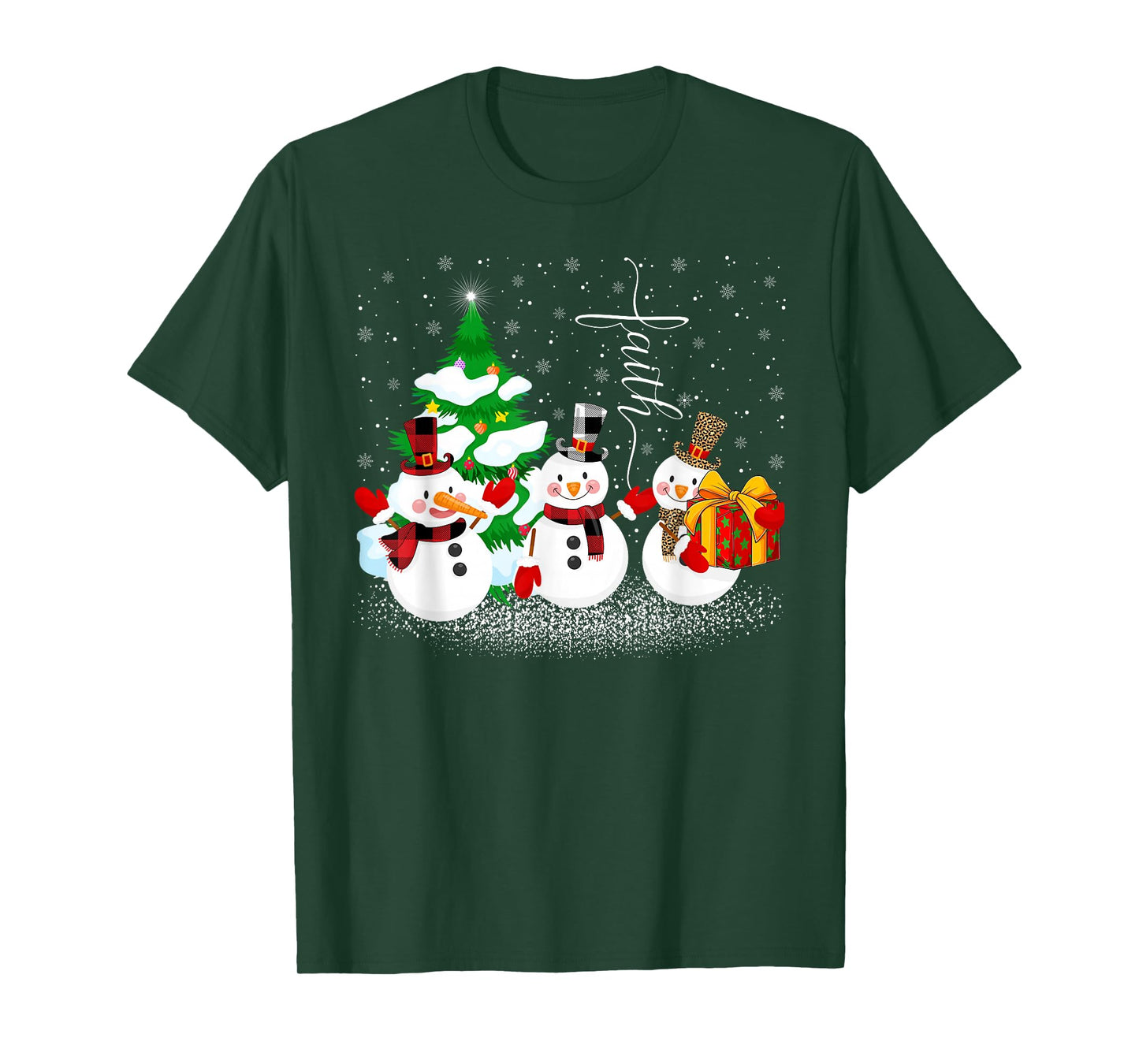 Faith Hope Love Snowman Christmas Tree Pajamas T-Shirt
