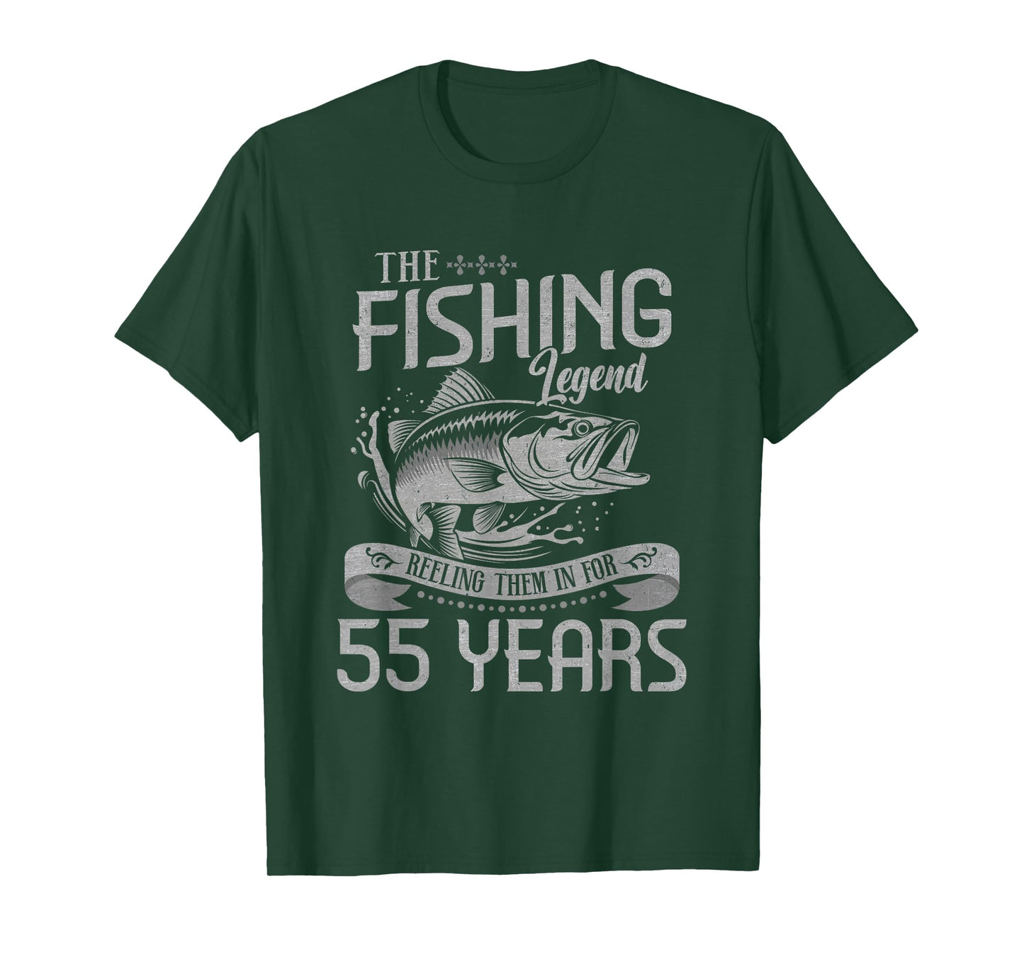 Fishing Legend 55 Years Old Gift Fisherman 55th Birthday Men T-Shirt