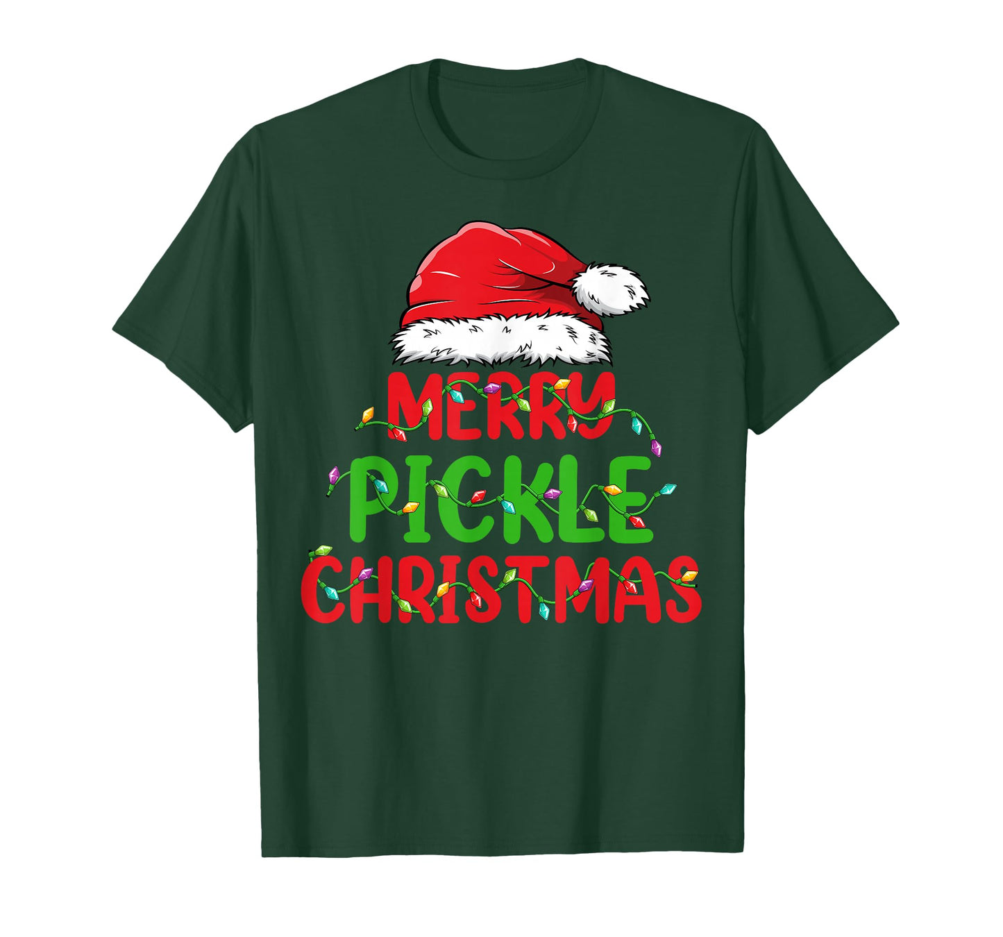 Merry Pickle Christmas - Santa Hat Pickle Lover Xmas T-Shirt
