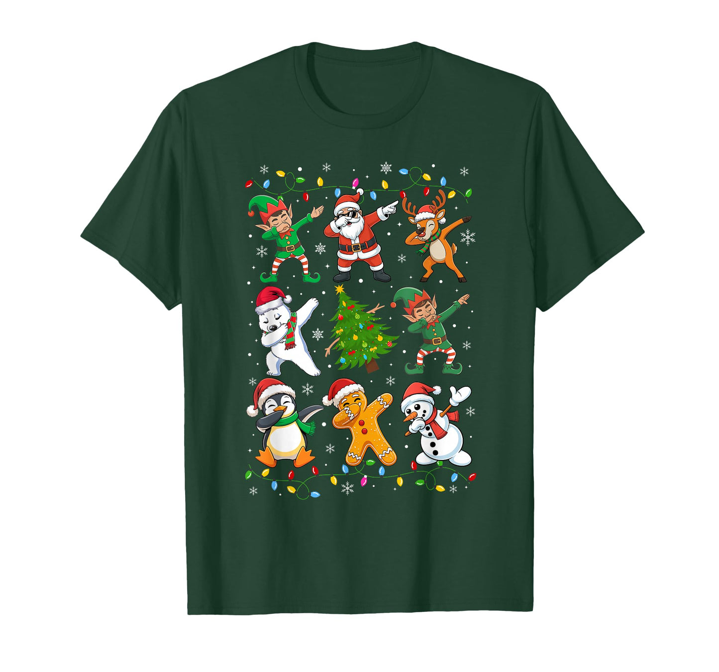 Dabbing Santa Elf Friends Funny Christmas Boy Girl Men Xmas T-Shirt