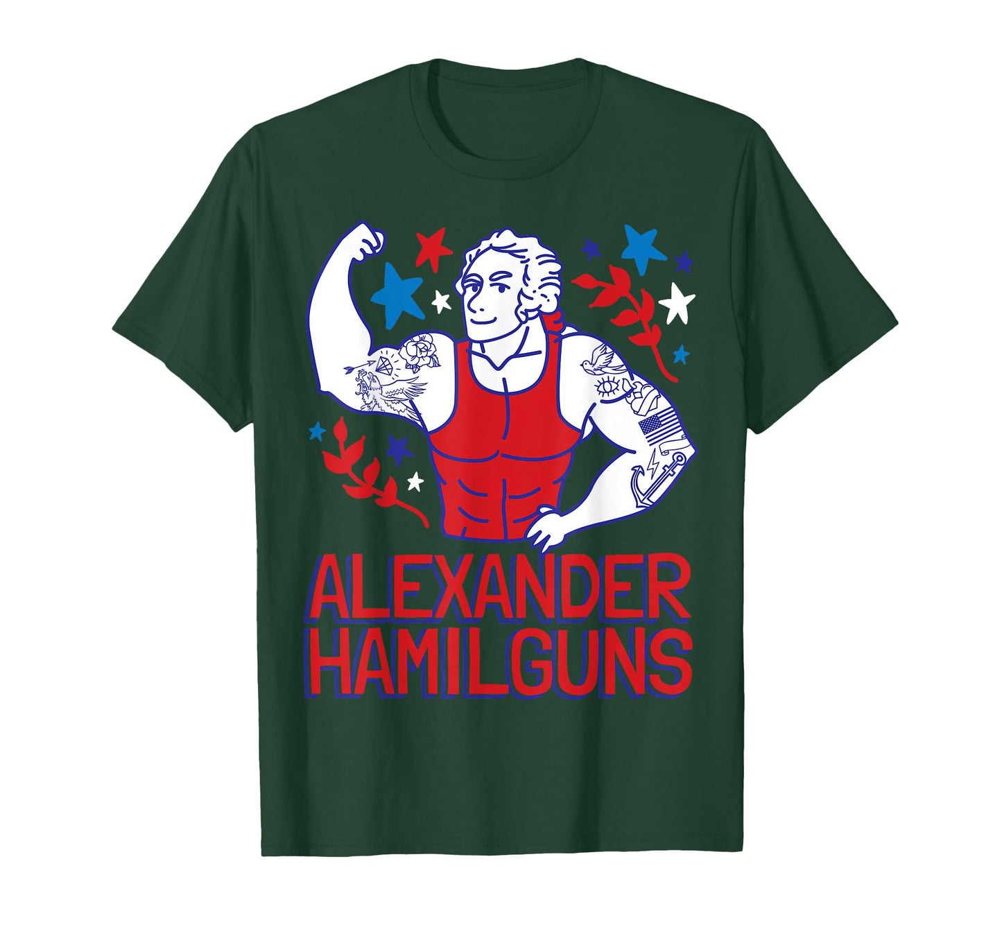 Alexander Hamilguns Hamilton 4th Of July Gym Instructor Gift T-Shirt