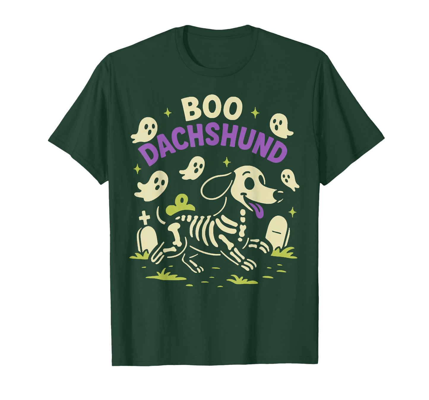 Halloween Spooky Dog, Dachshund Skeleton, Ghost Sausage Dog T-Shirt