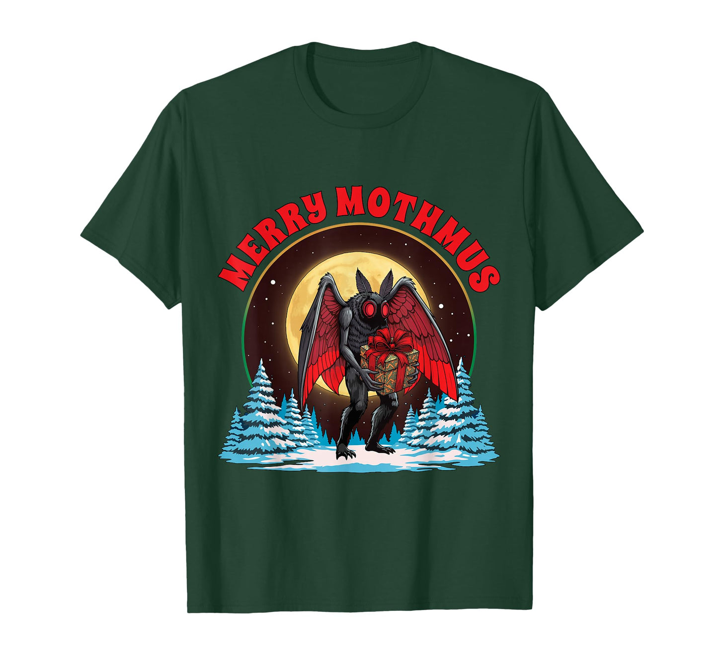 Merry Mothmas Cryptid Holiday Christmas Ugly Christmas T-Shirt