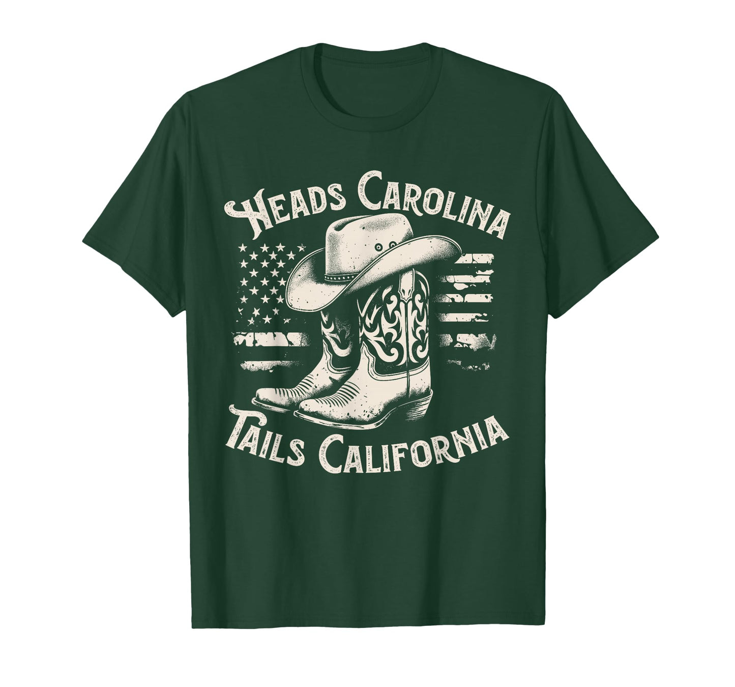 Heads Carolina Tail California Retro Vintage Country T-Shirt