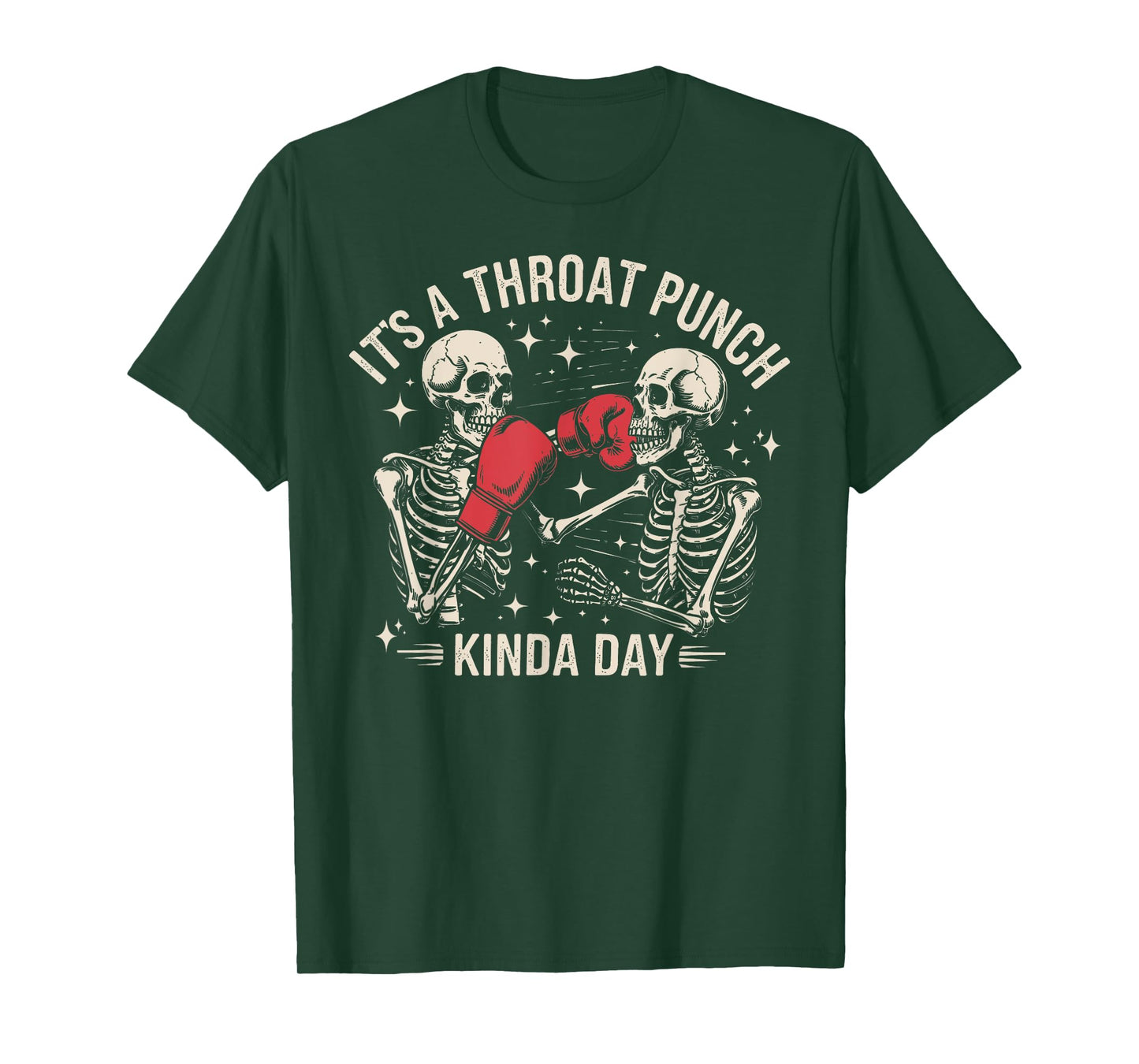It's A Throat Punch Kinda Day Skeleton Boxing Kickboxing T-Shirt