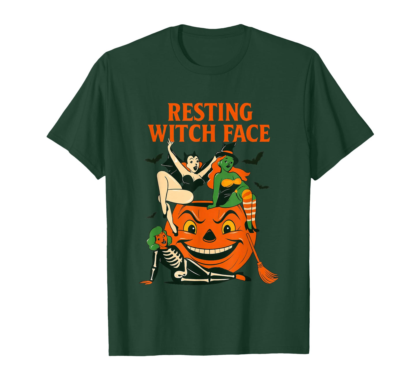 Resting Witch Face Halloween Humor Retro Design T-Shirt