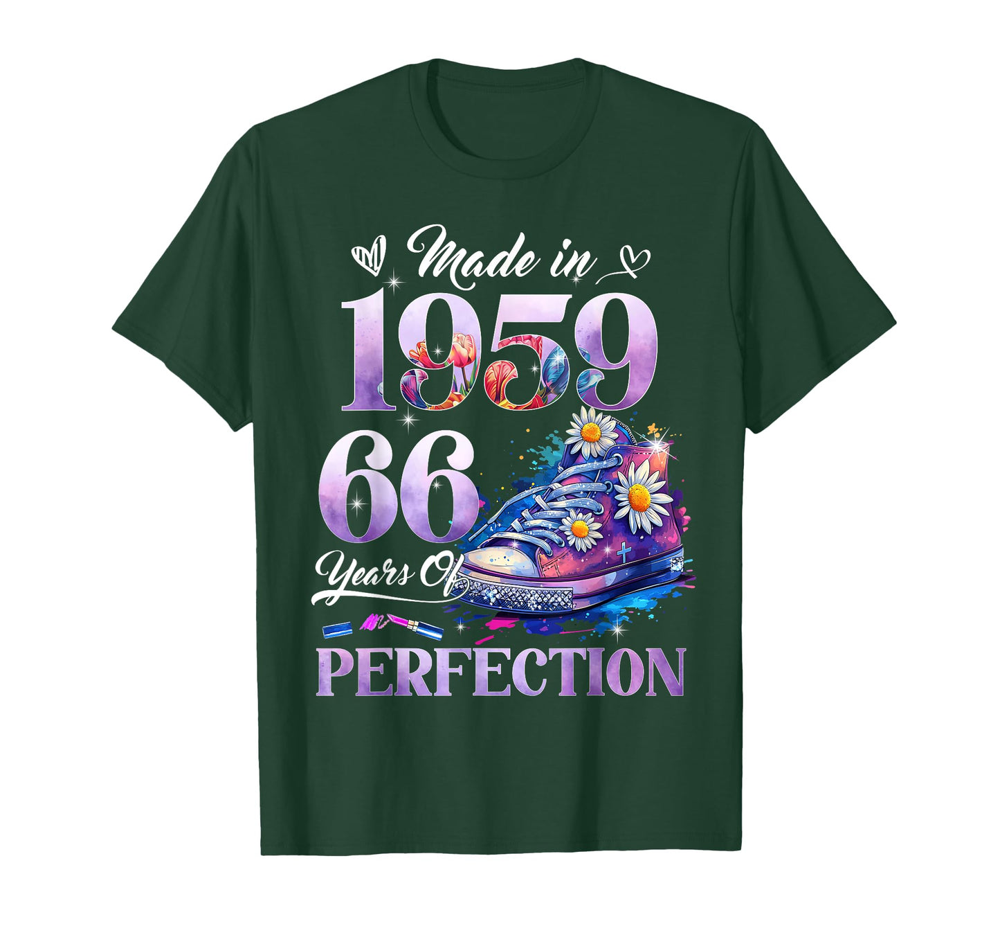 Women's 66th Birthday Floral Made in 1959 Gifts 66 Years Old T-Shirt