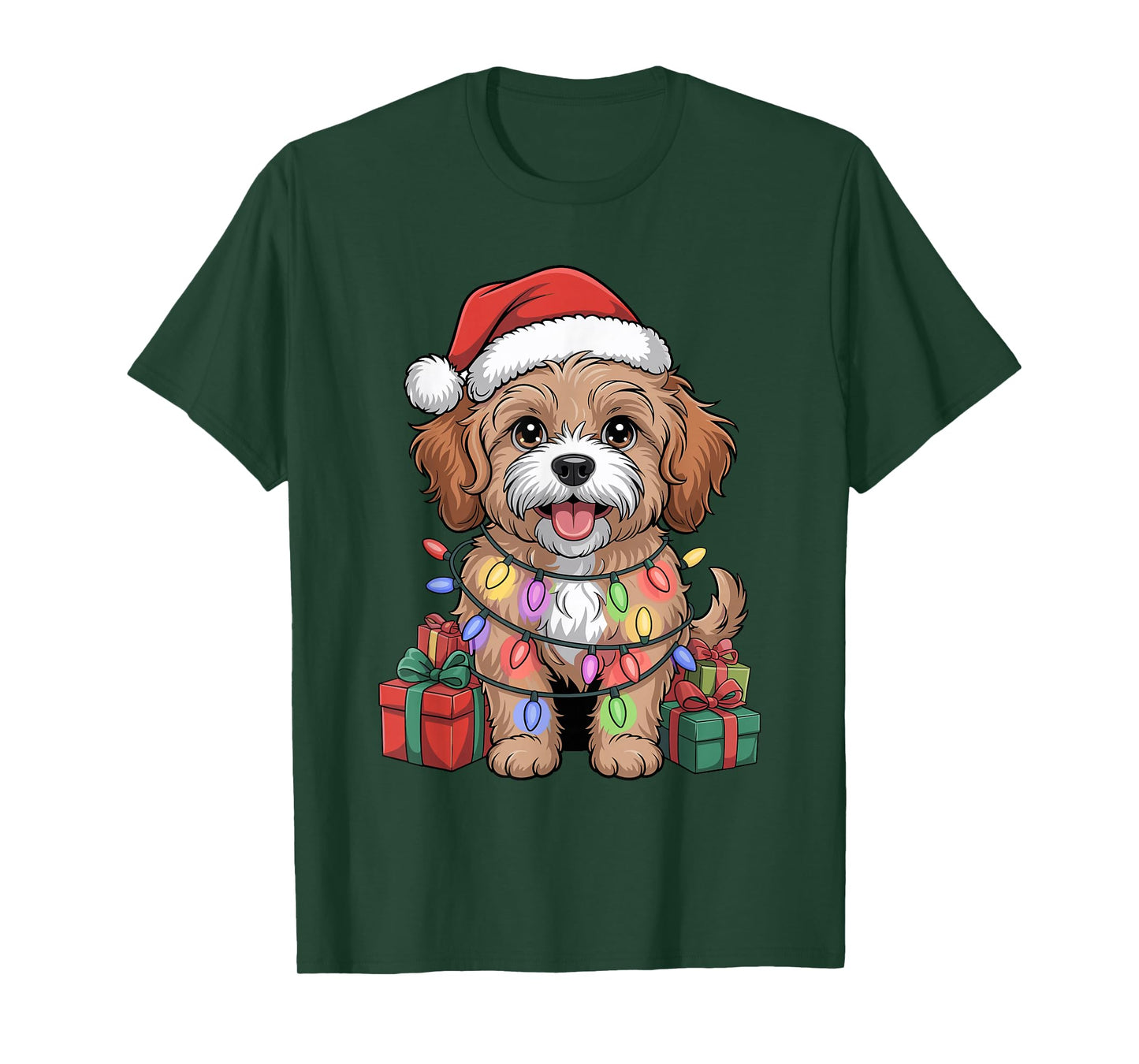 Cute Cavapoo Santa Hat Christmas Xmas Dog Lovers Holiday T-Shirt
